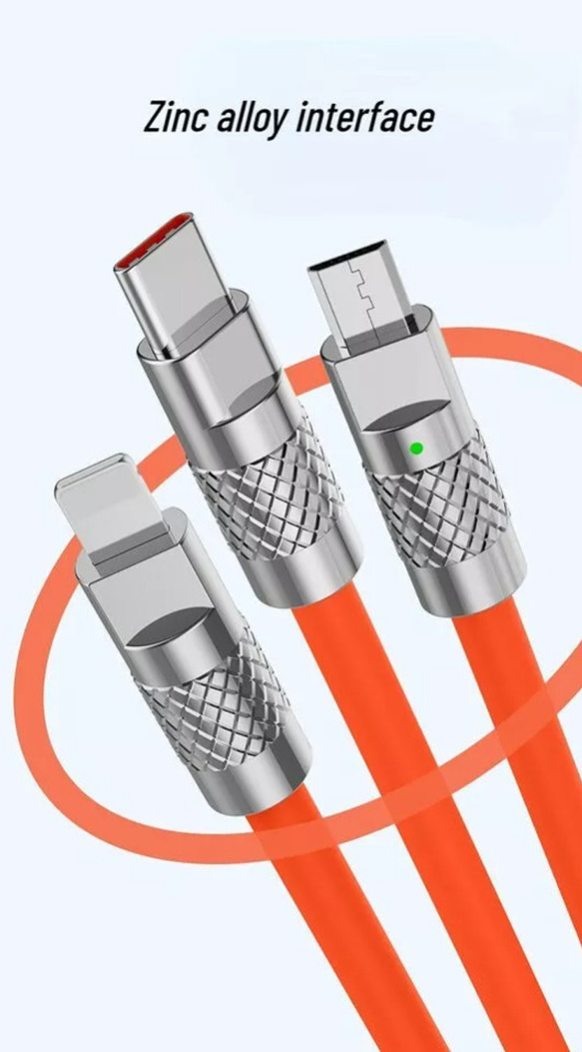 Image of LEISURELIC 120 W 0.6 A 3 Port Mobile Charger with Detachable Cable