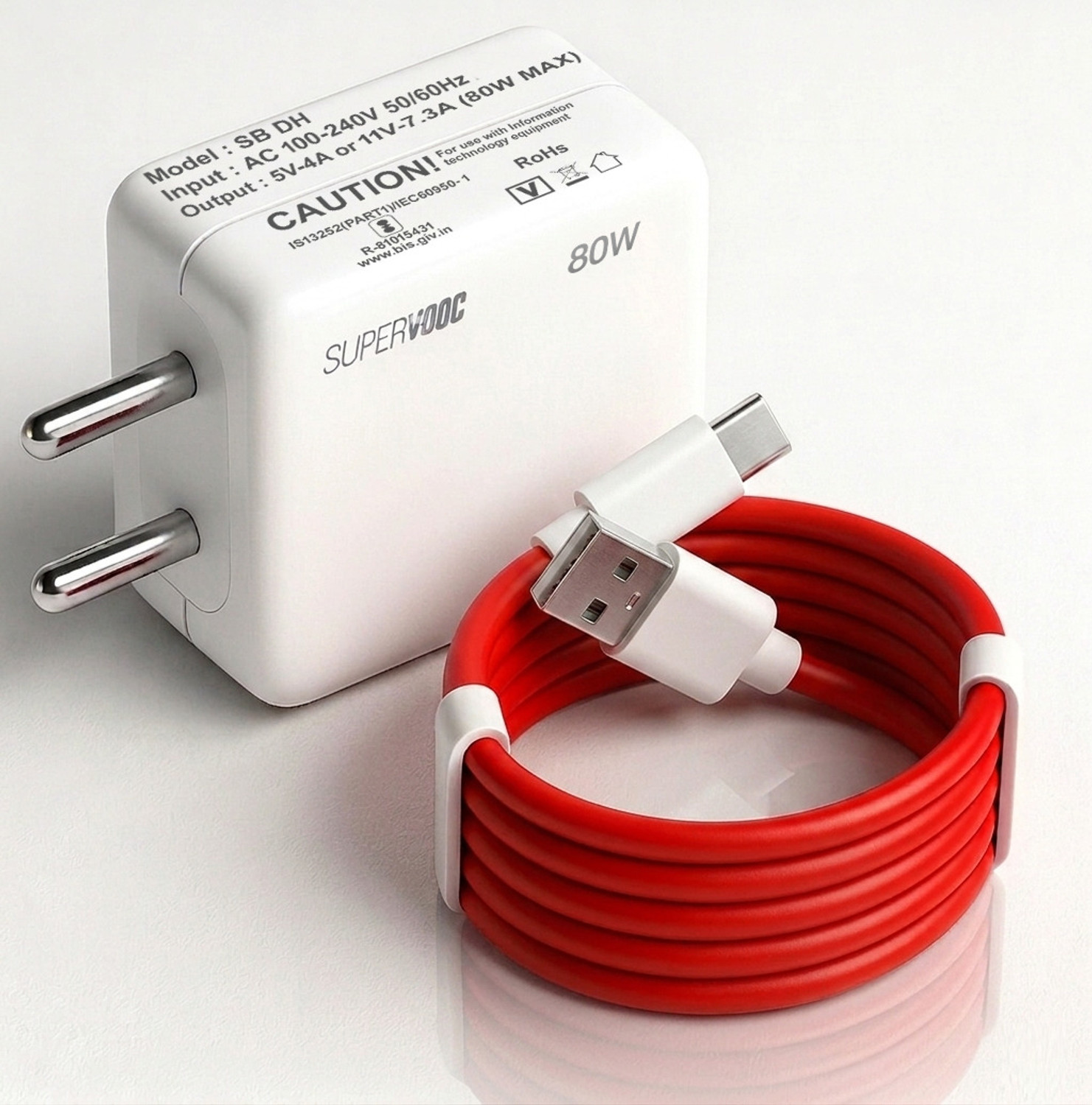 Image of shopbucket 80 W SuperVOOC 7.3 A Wall Charger for Mobile with Detachable Cable