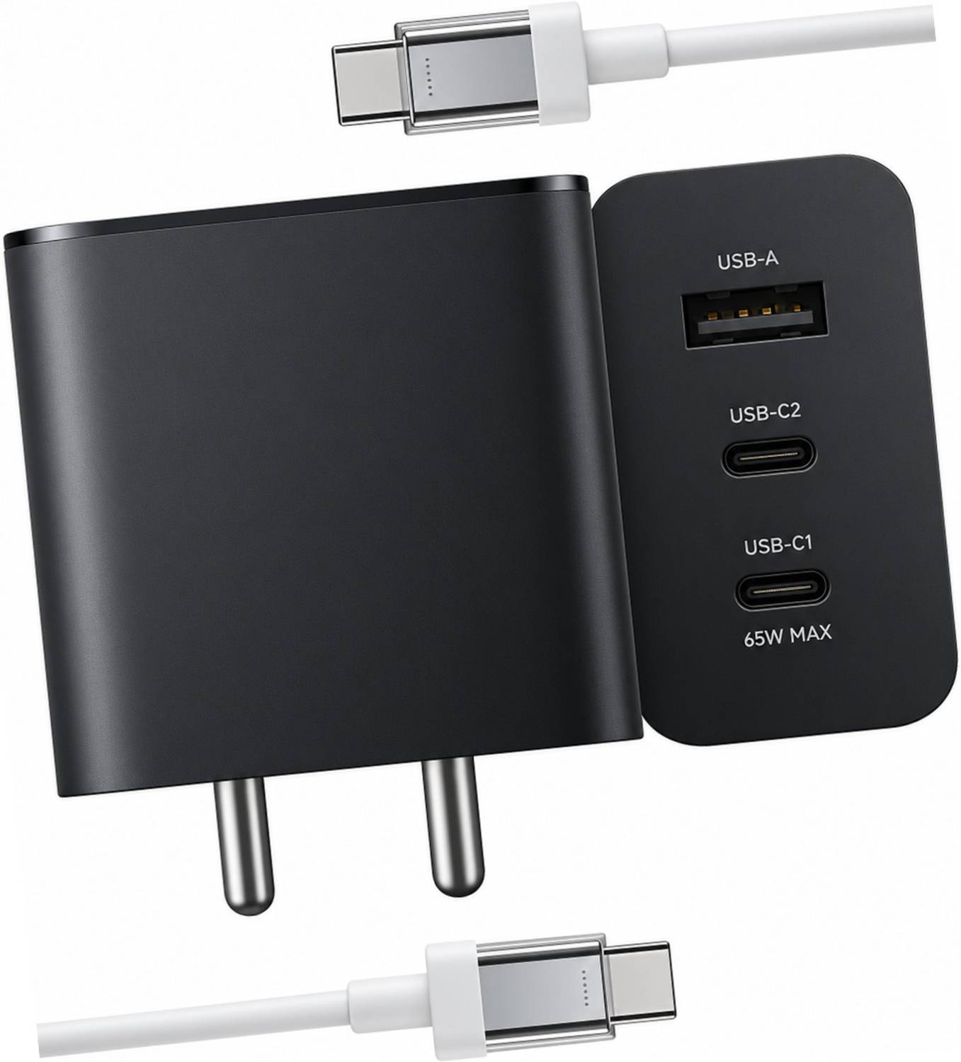 NOCLAF ORIGINAL 65 W GaN 3 A Wall Charger for Mobile with Detachable Cable