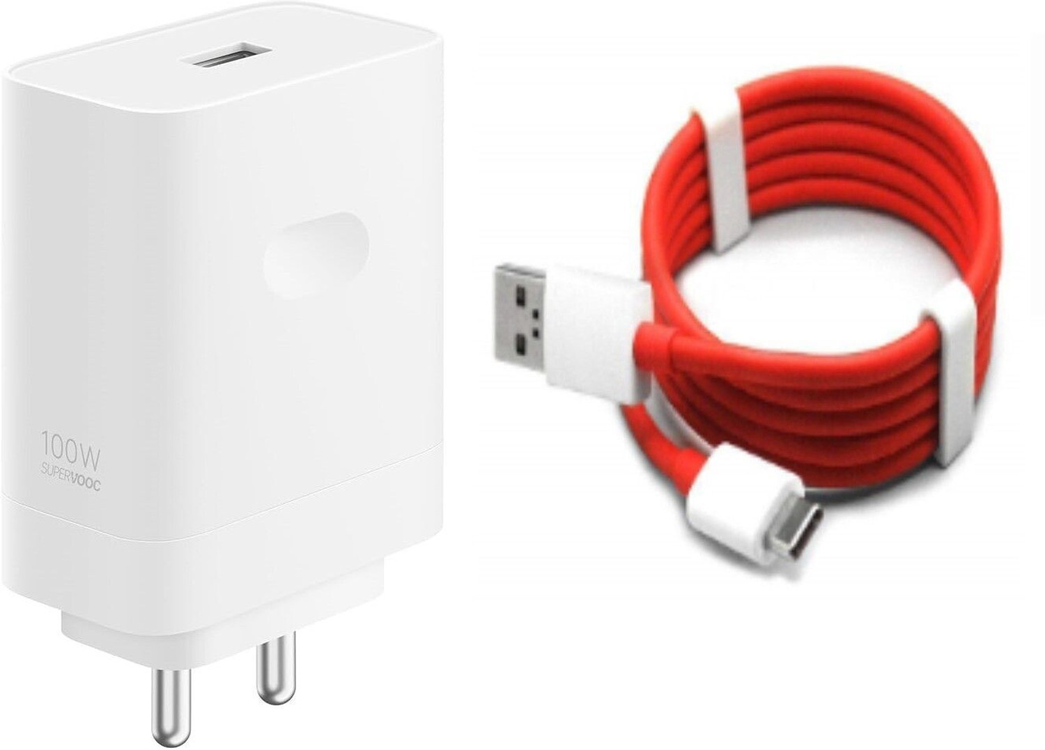 Image of OnePlus 100 W SuperVOOC 9 A Wall Charger for Mobile with Detachable Cable
