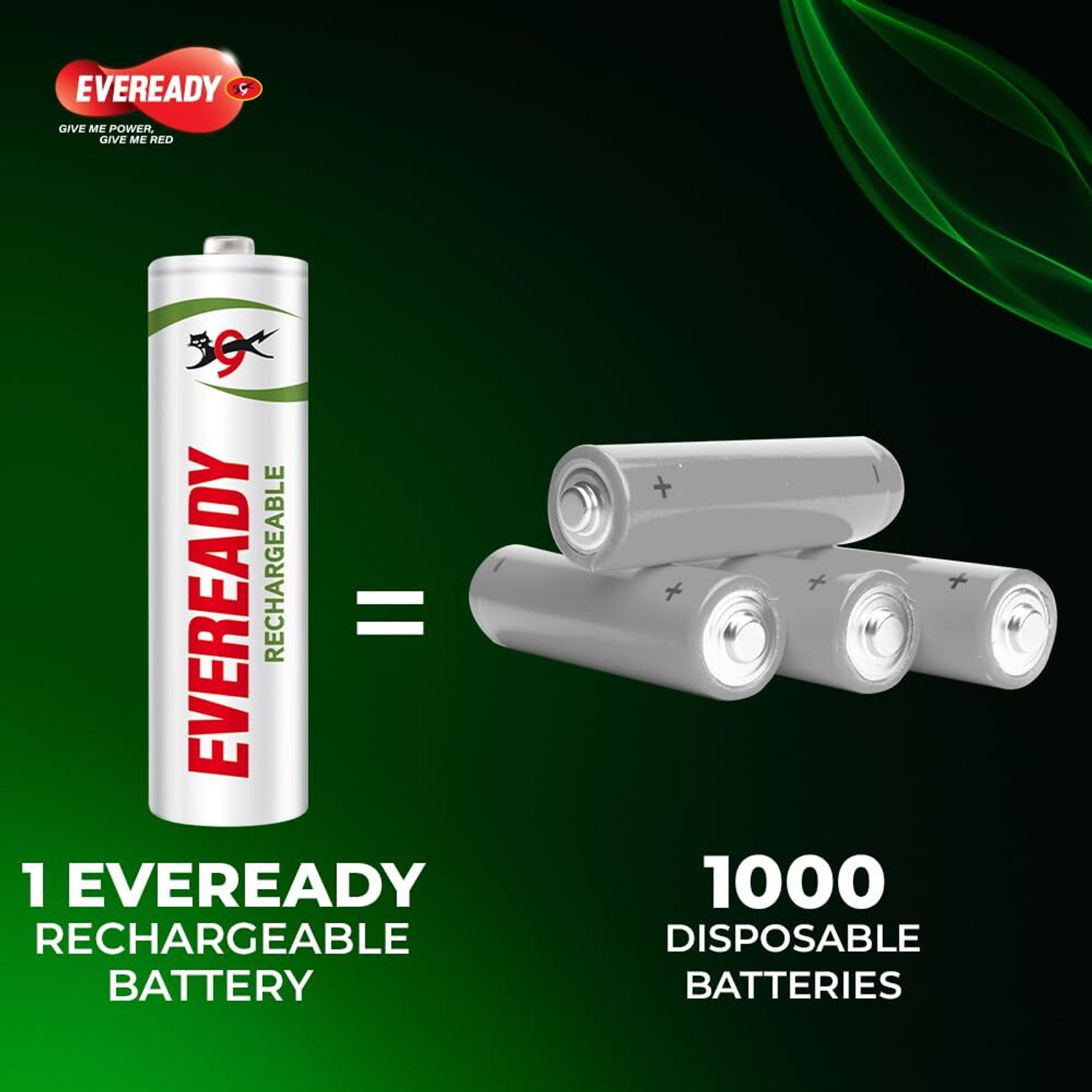 Image of EVEREADY AA Rechargeable & Charger| 1000S | Combo Pack with 4 Batteries & Charger Battery