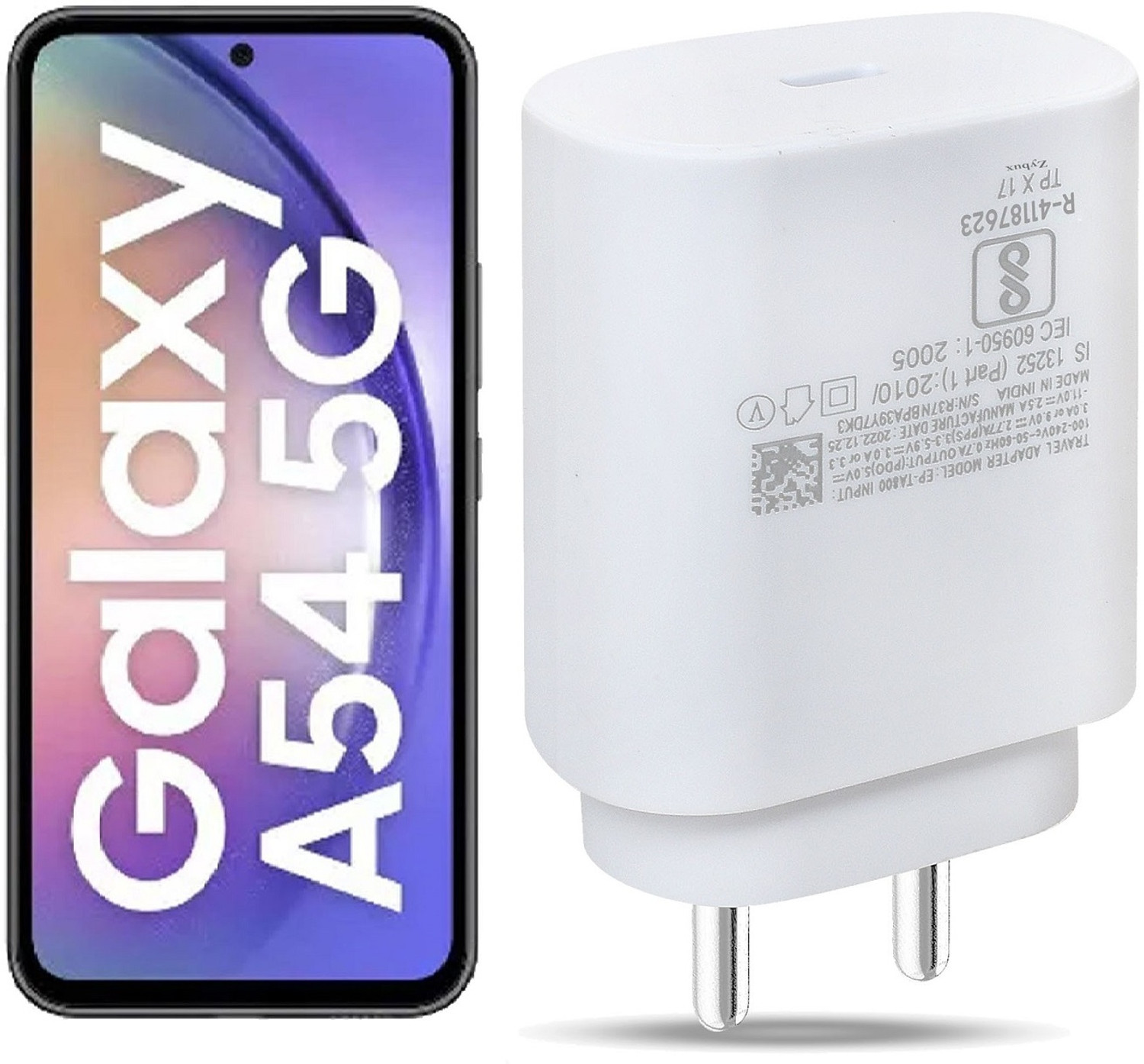 Image of Zybux Original 25W USB-C Samsung Galaxy A54 5G Mobile Super Fast PD Charger Adapter Charging Pad