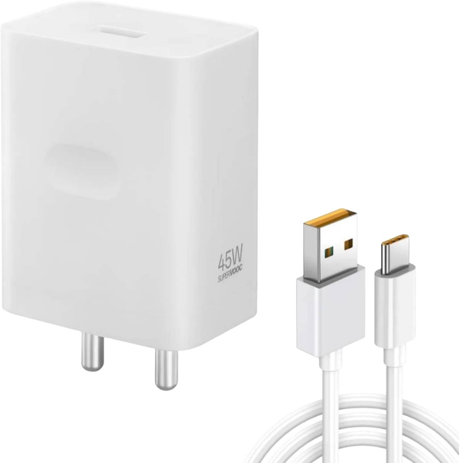 IARYZ ORIGINAL 45 W SuperVOOC 5 A Wall Charger for Mobile with Detachable Cable