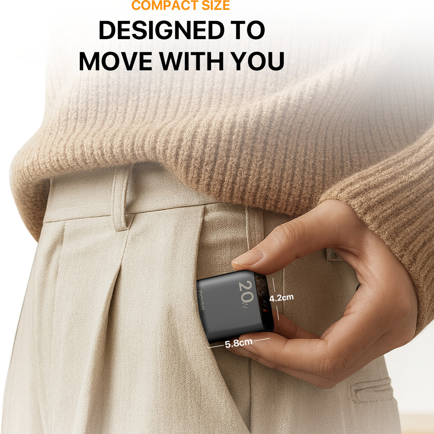Image of Noise 20 W PD 3 A Wall Charger for Mobile with Detachable Cable