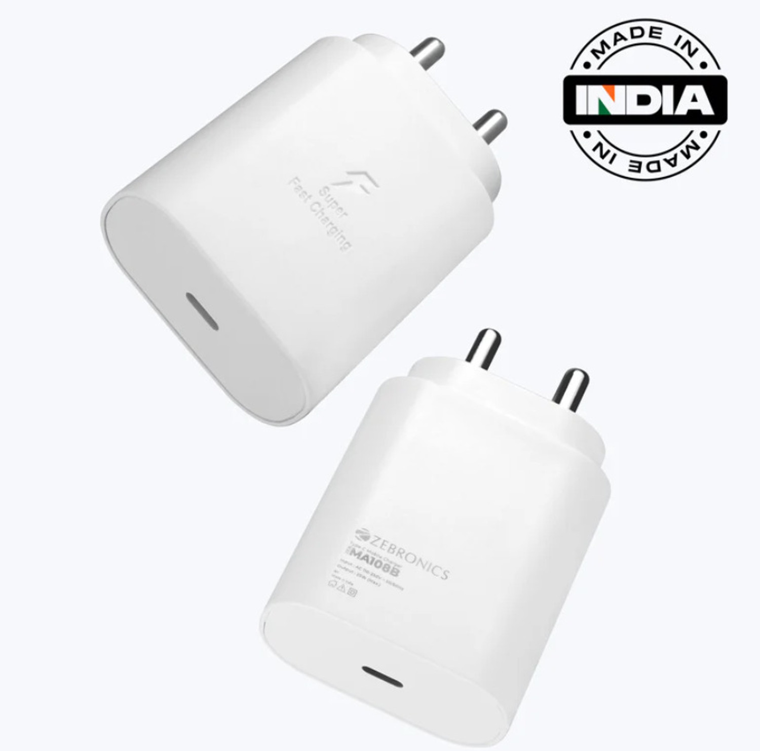 Image of ZEBRONICS 25 W Quick Charge 3 A Wall Charger for Mobile with Detachable Cable