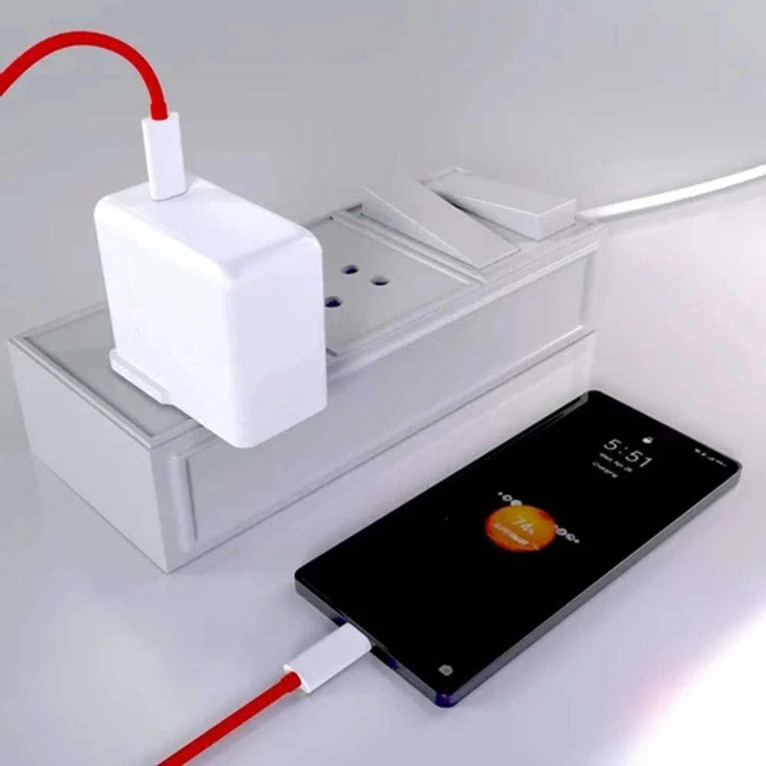 Image of Aarzoric 80 W Adaptive Fast Charging 0.6 A Wall Charger for Mobile with Detachable Cable