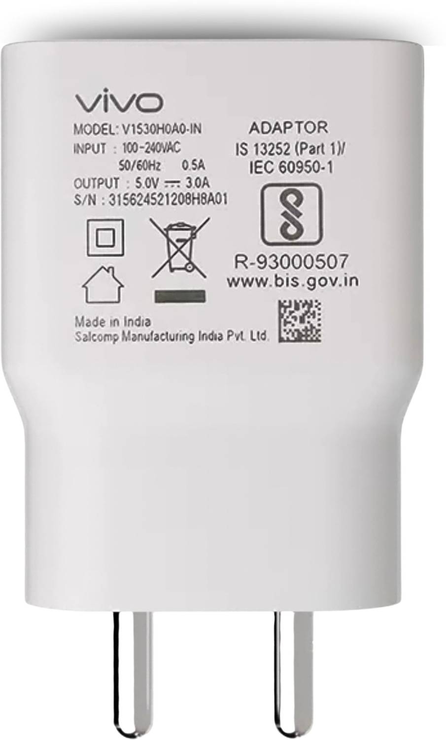 vivo 15 W Quick Charge 15 A Wall Charger for Mobile