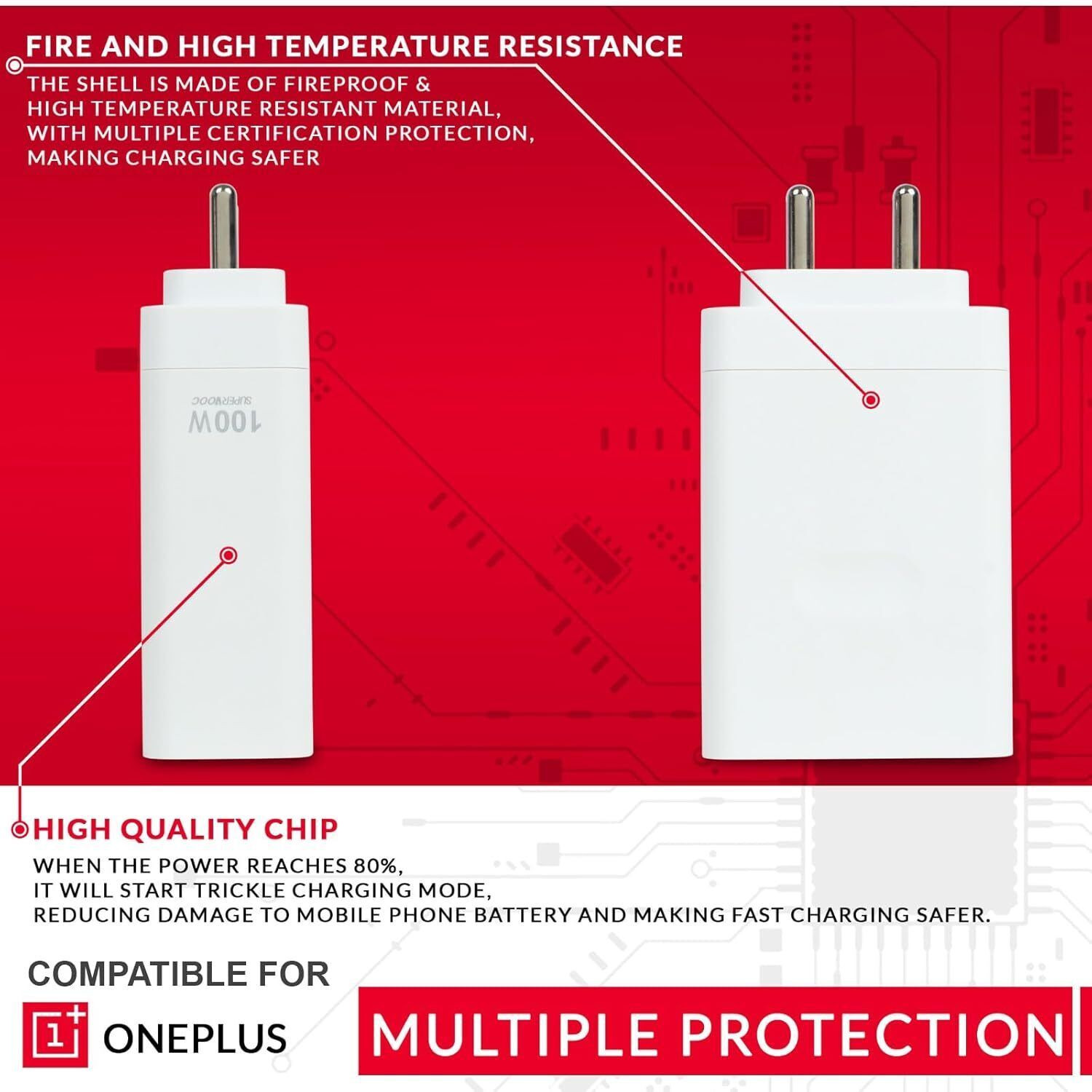 Image of OnePlus 100 W SuperVOOC 9 A Wall Charger for Mobile