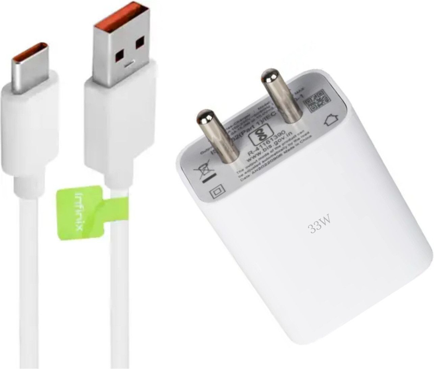 Image of Infinix 33 W Supercharge 3.4 A Wall Charger for Mobile with Detachable Cable