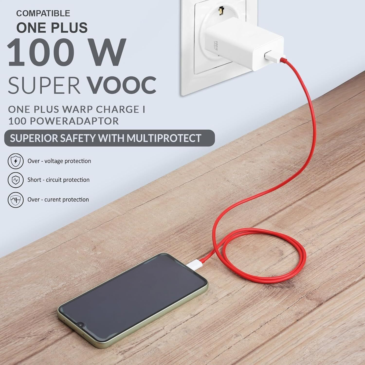 Image of OnePlus 100 W SuperVOOC 9 A Wall Charger for Mobile