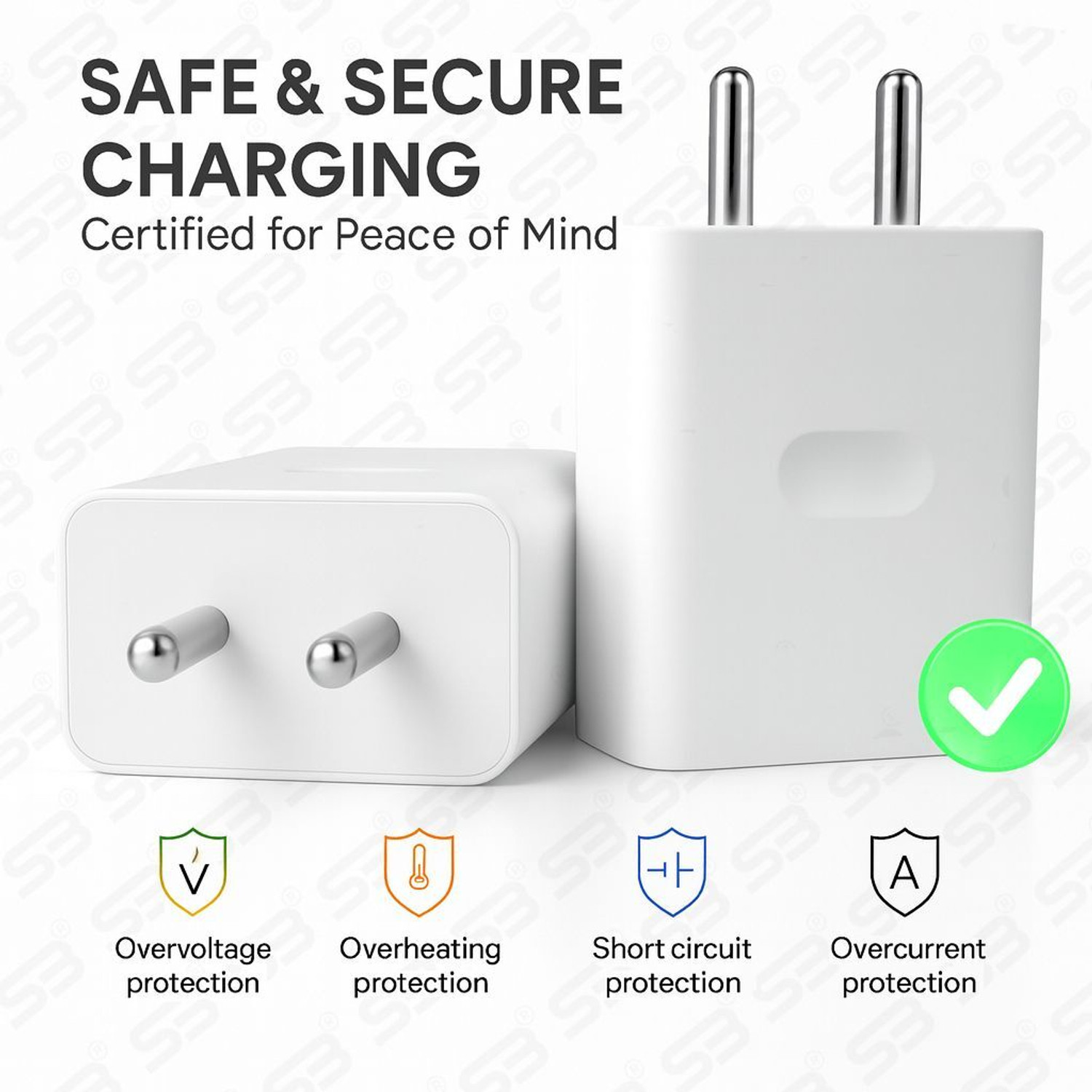 Image of SB 80 W SuperVOOC 7.3 A Wall Charger for Mobile with Detachable Cable
