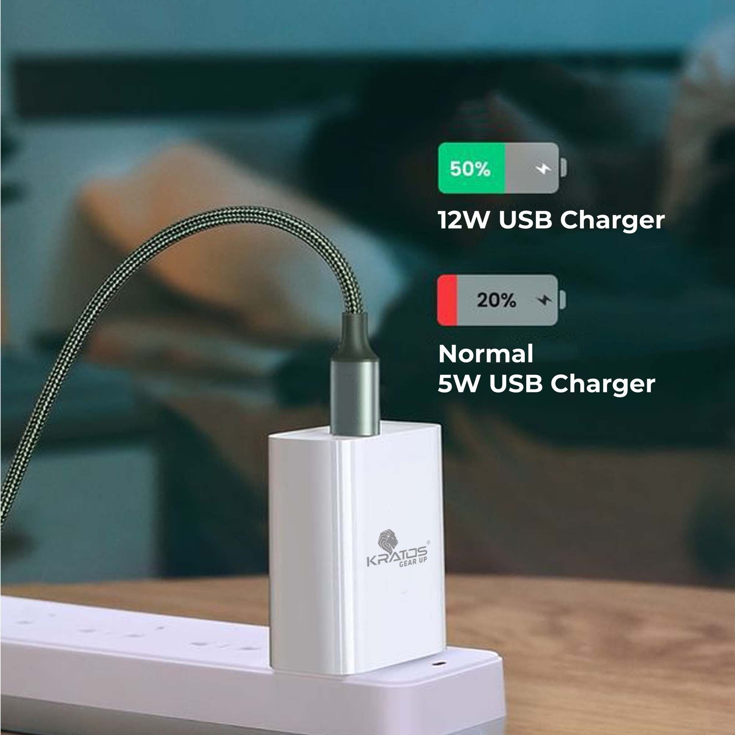 Image of Kratos 12 W Quick Charge Single Port Mobile Charger