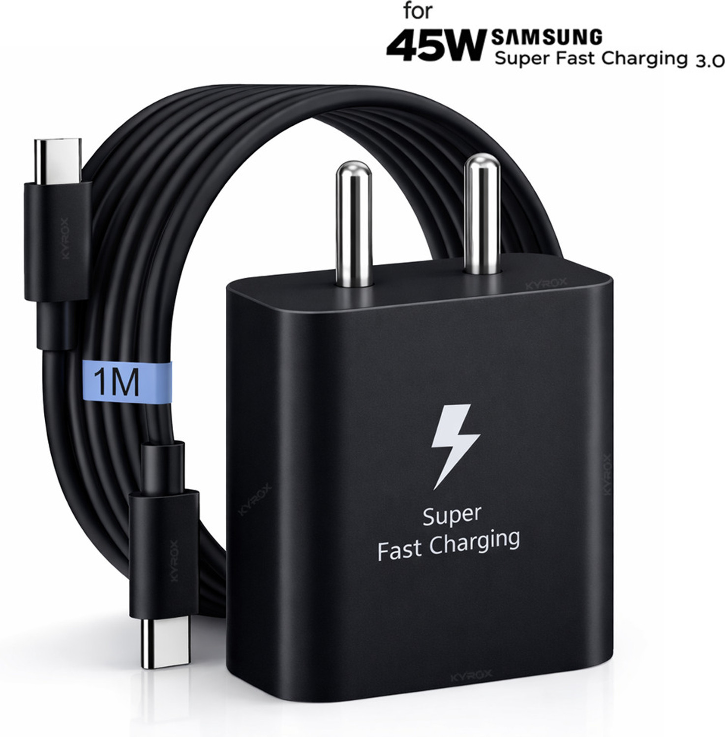 Image of Kyrox 45 W PD 3 A Wall Charger for Mobile with Detachable Cable