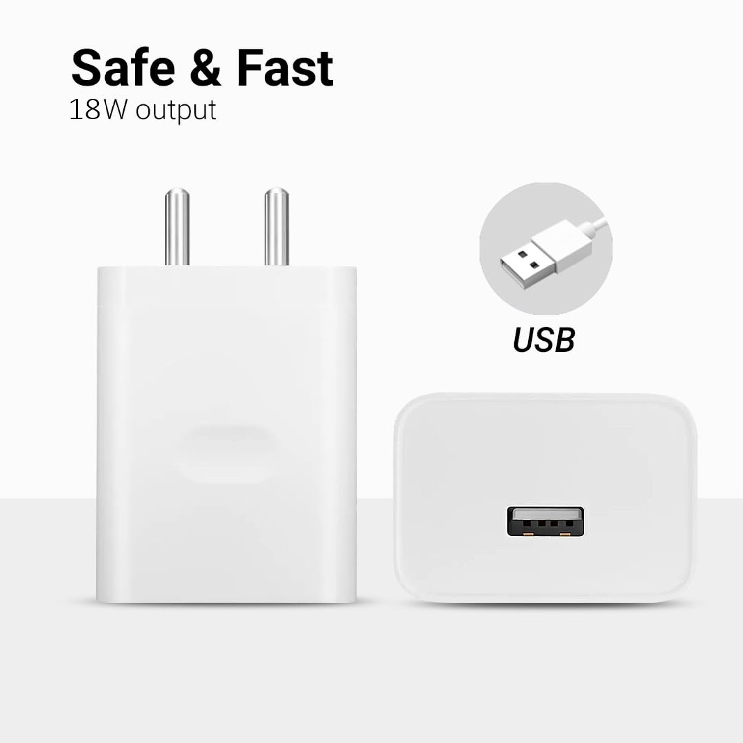 Image of OPPO 18 W Quick Charge 2 A Wall Charger for Mobile with Detachable Cable