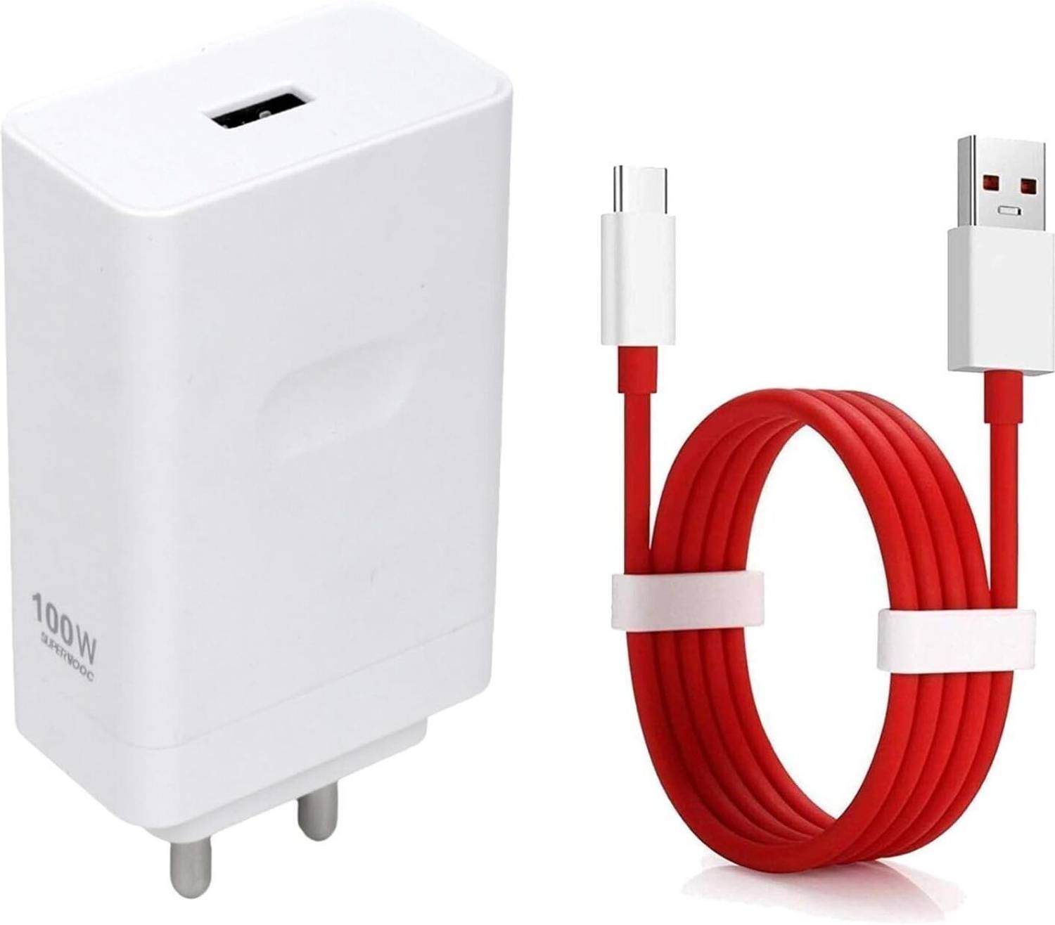 OnePlus 100 W SuperVOOC 9 A Wall Charger for Mobile with Detachable Cable