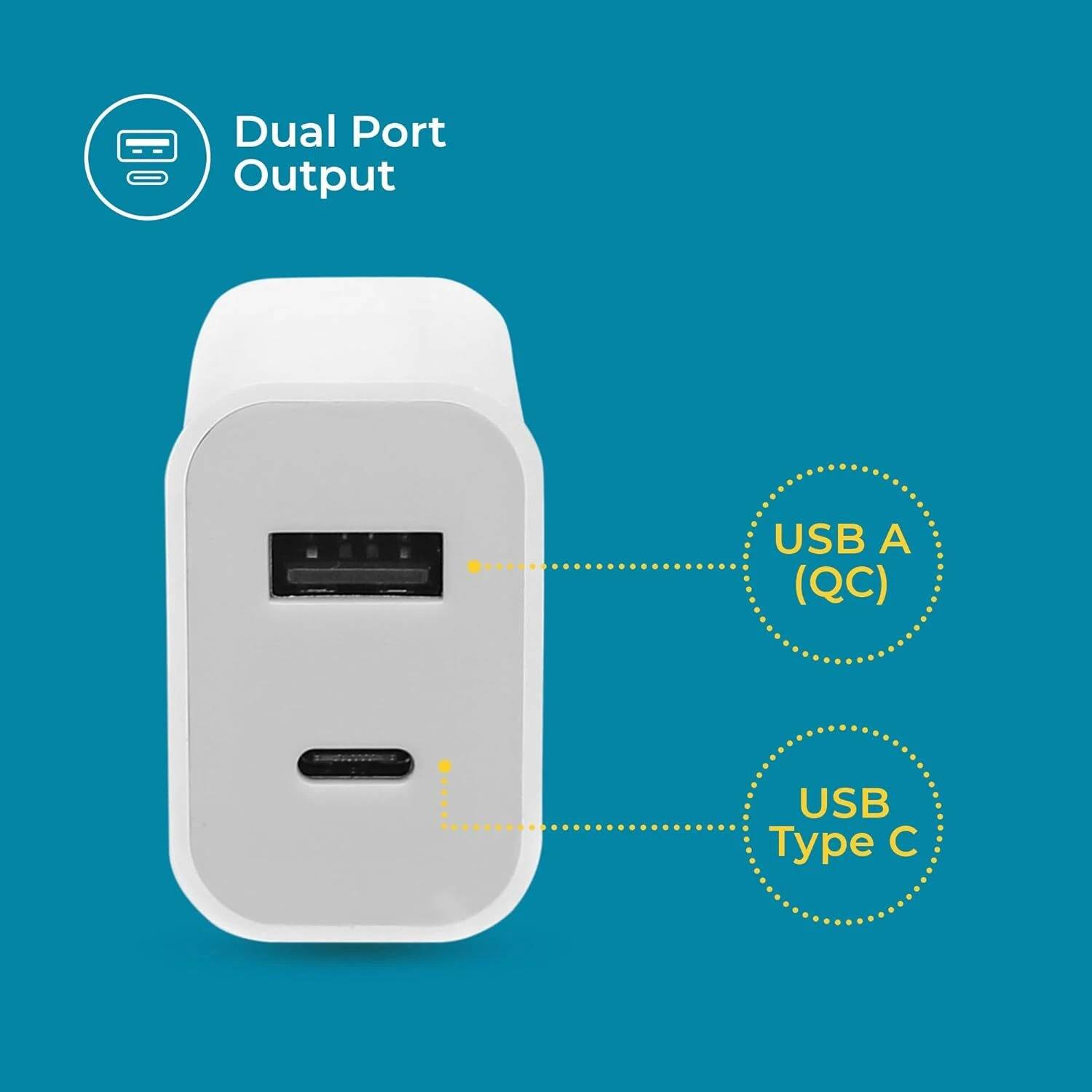 D-Link 20W Quick Charge 20A Dual Port Mobile Charger White - Image 2