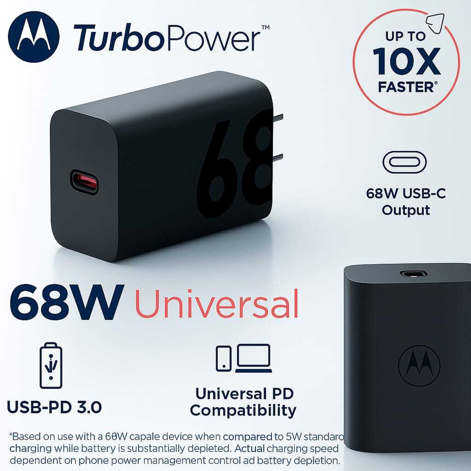 Image of revoltix 68 W TurboPower 3.0 7 A Wall Charger for Mobile with Detachable Cable