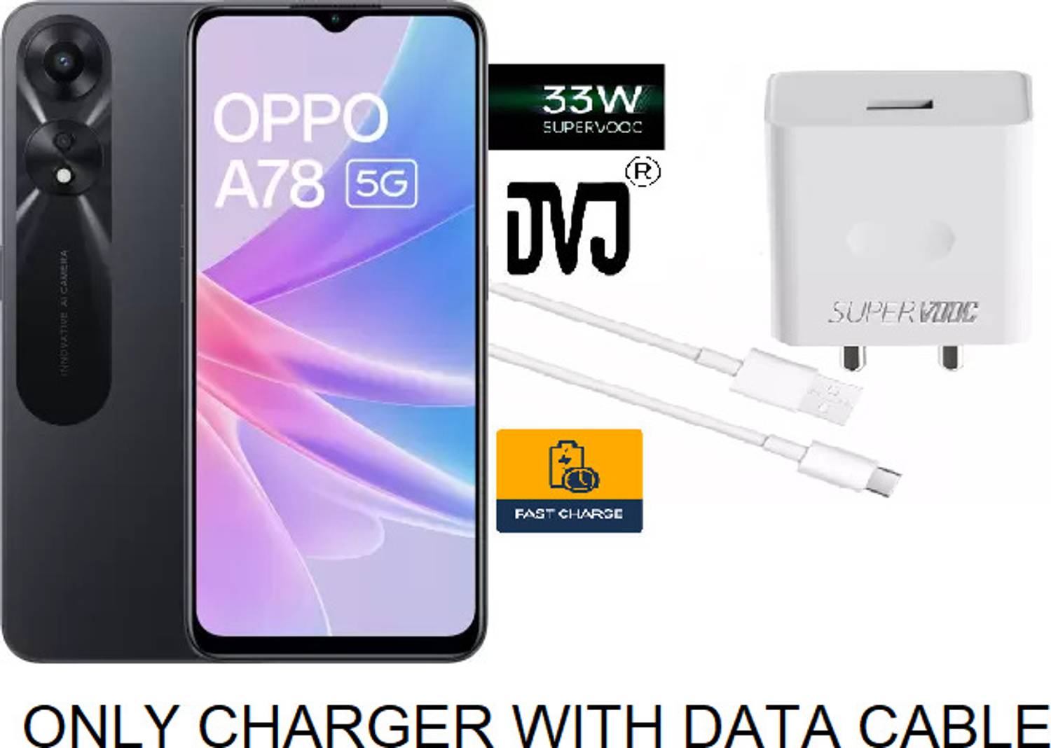 DVJ 33 W SuperVOOC Wall Charger for Mobile with Detachable Cable