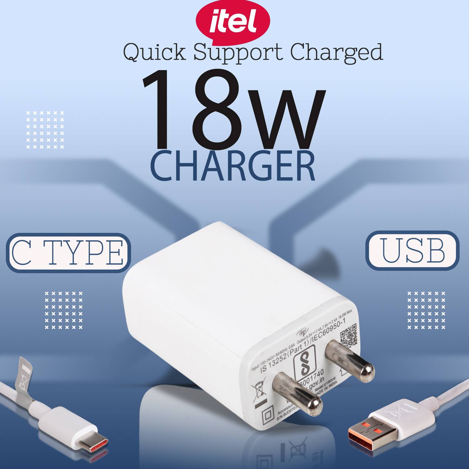 itel 18 W 2 A Wall Charger for Mobile