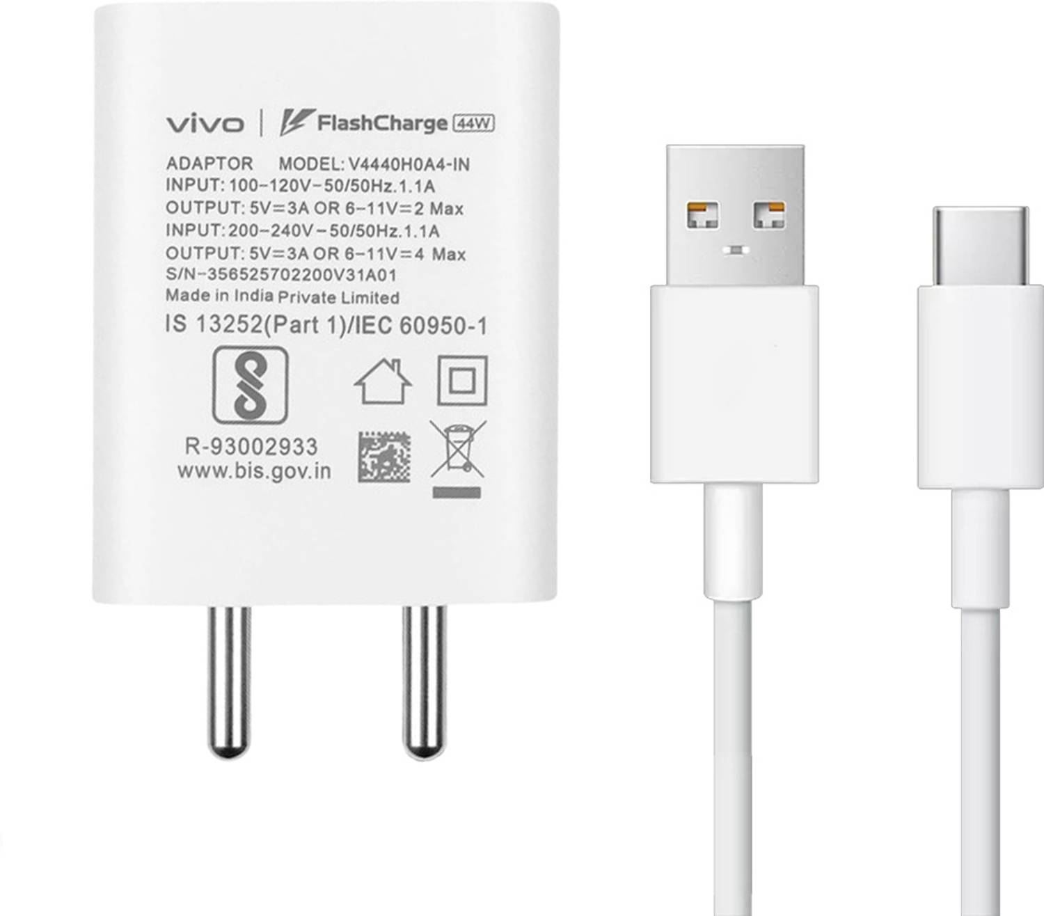 vivo 44W Quick Charge 4 Wall Charger - Image 1
