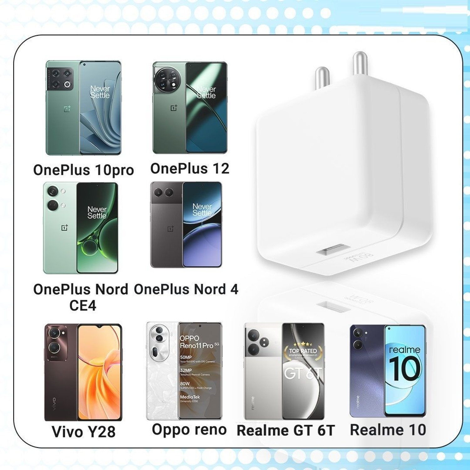 Image of MAK 33 W SuperVOOC 3.1 A Wall Charger for Mobile with Detachable Cable