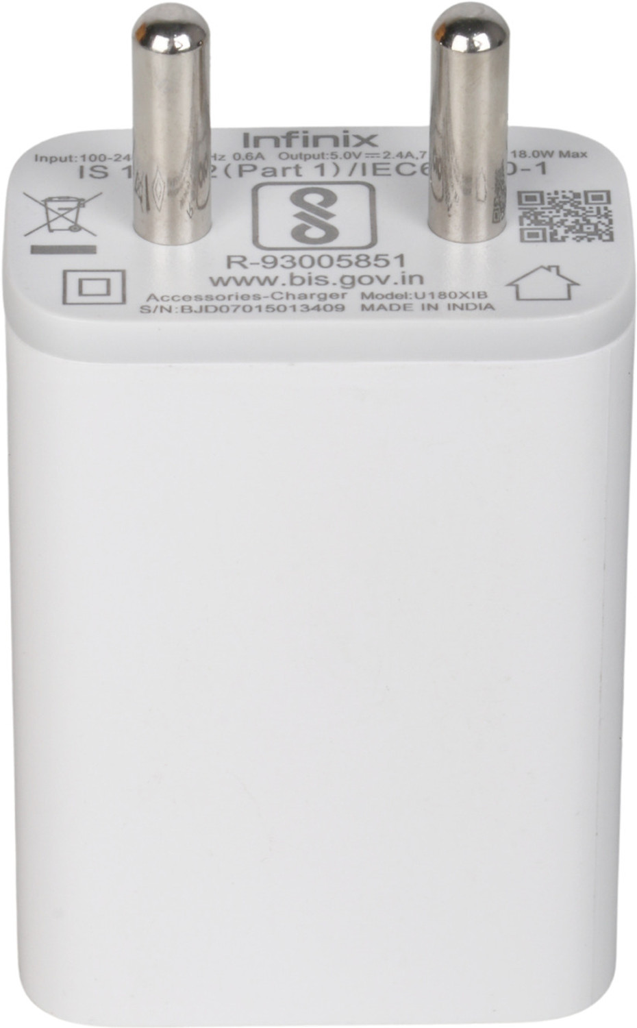 Image of Infinix 18 W Supercharge 3 A Wall Charger for Mobile