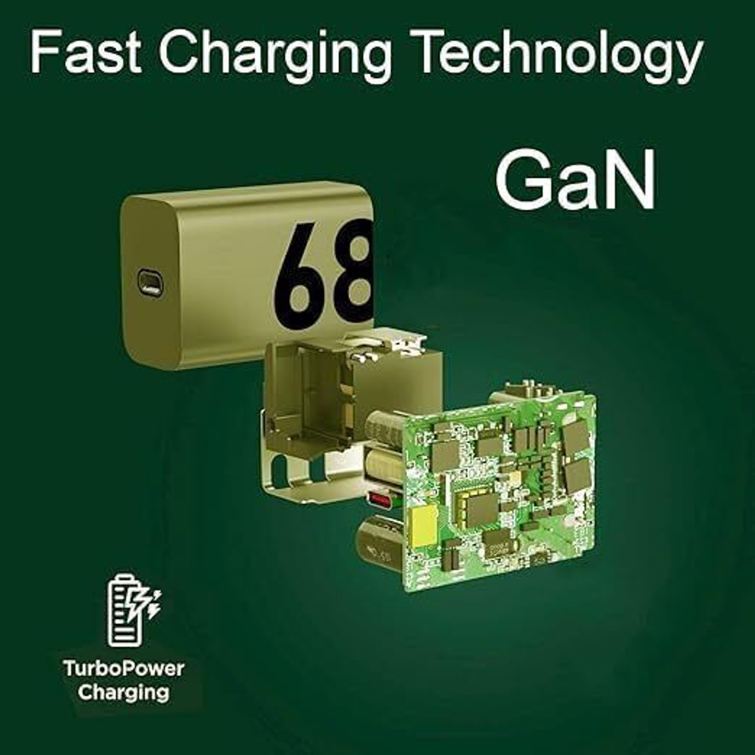 Image of SDERA 68 W TurboPower 3.0 3 A Wall Charger for Mobile with Detachable Cable