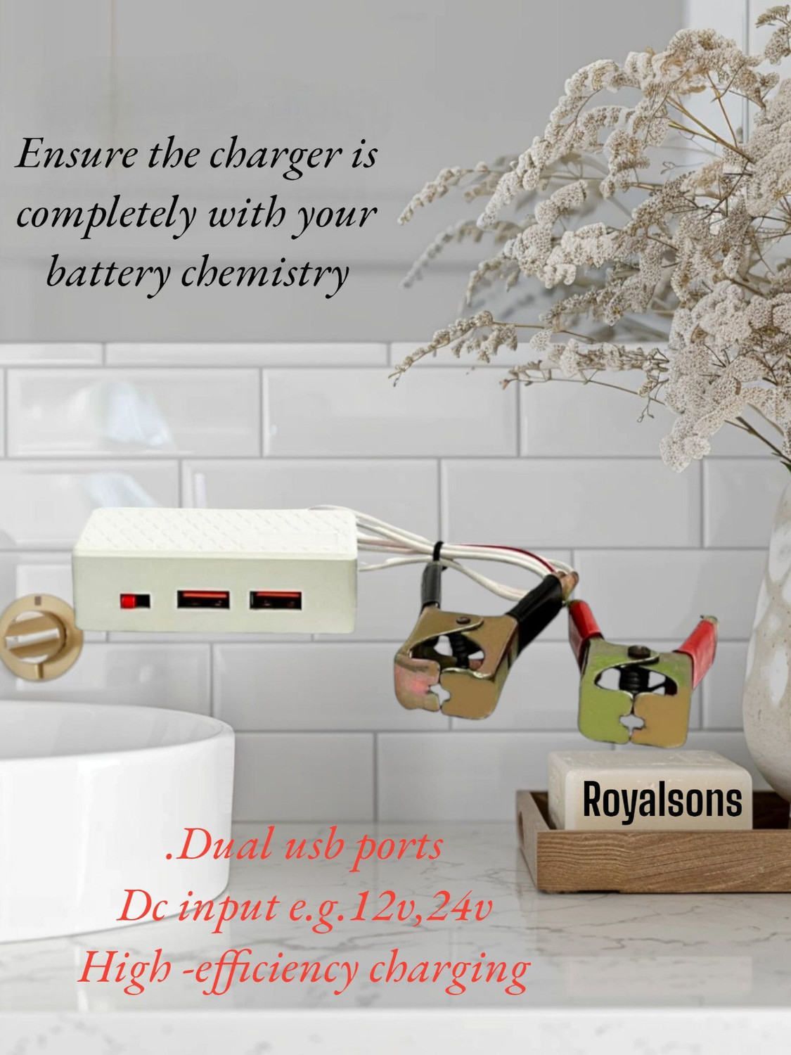 Image of ROYALSONS 5 W Quick Charge 3.4 A Dual Port Mobile Charger with Detachable Cable