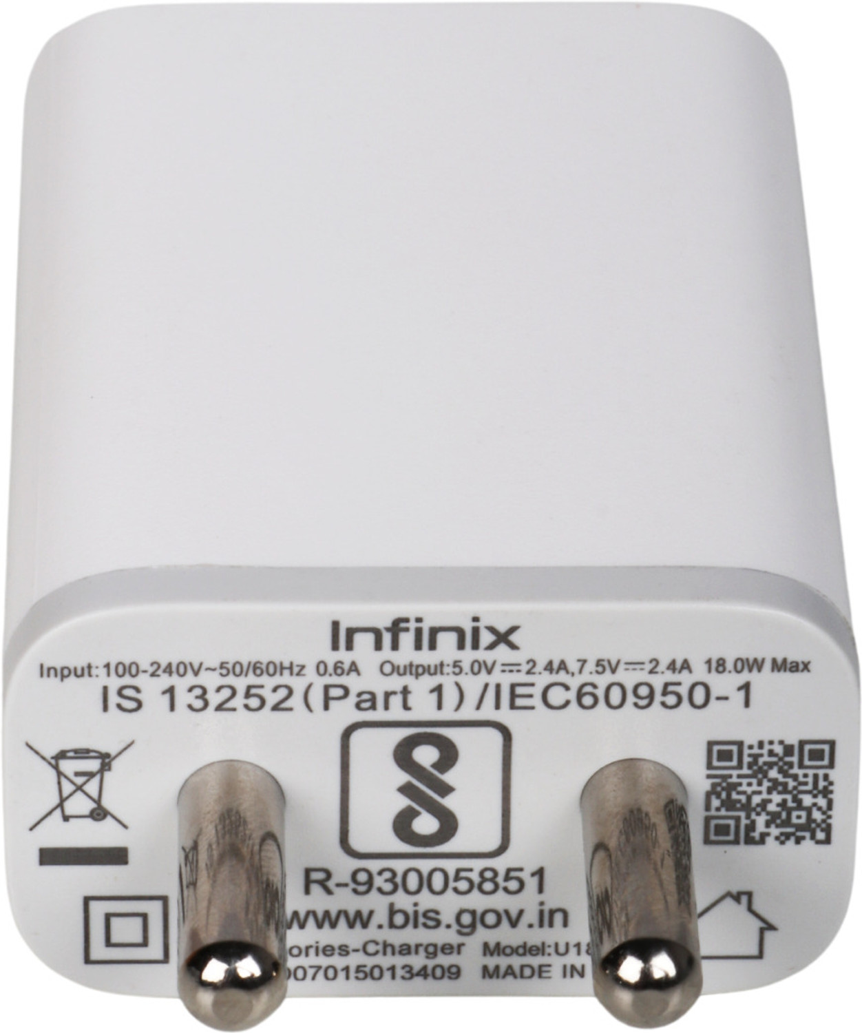 Image of Infinix 18 W Supercharge 3 A Wall Charger for Mobile