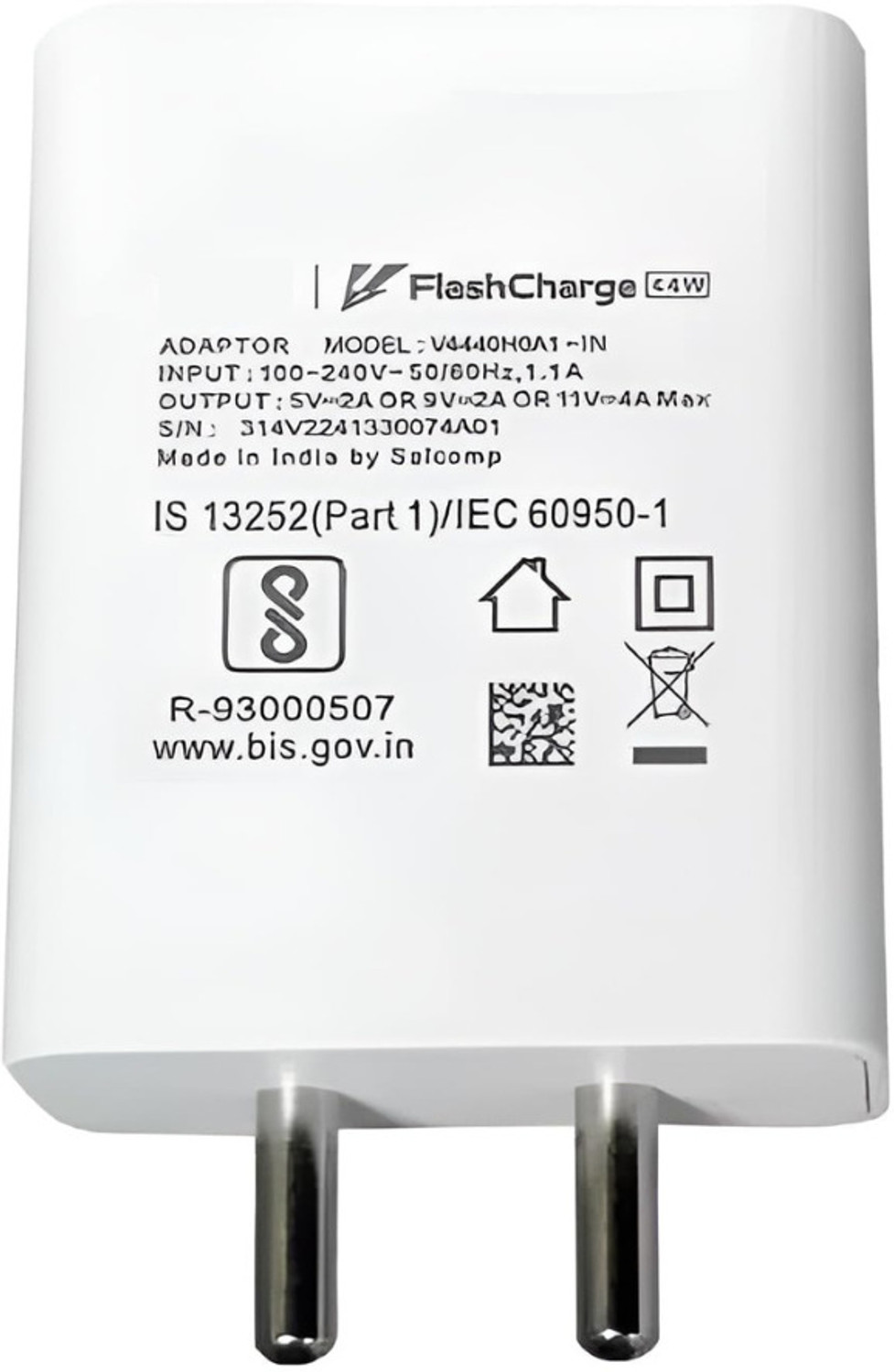 Image of BLYNOIZ 44 W Quick Charge 4 A Wall Charger for Mobile with Detachable Cable