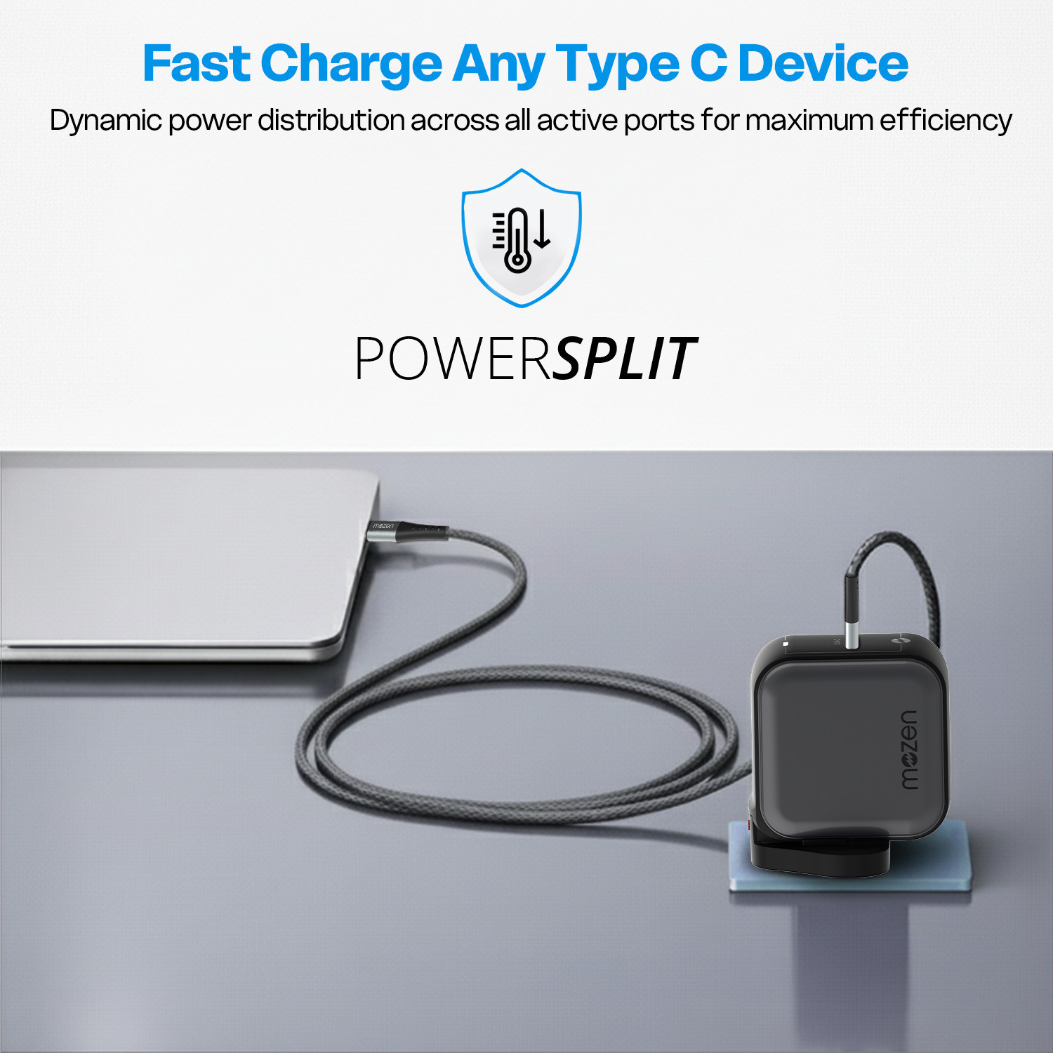Image of AMKETTE 67 W GaN 3.25 A Wall Charger for Mobile with Detachable Cable