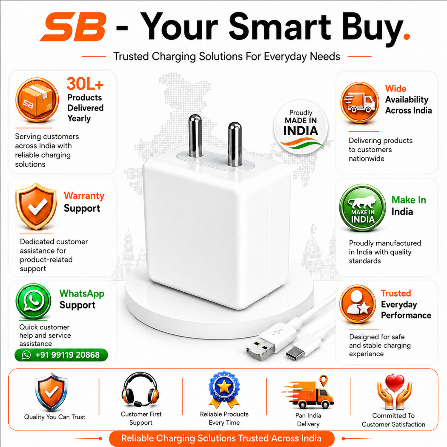 Image of shopbucket 80 W Dash 7.3 A Wall Charger for Mobile with Detachable Cable
