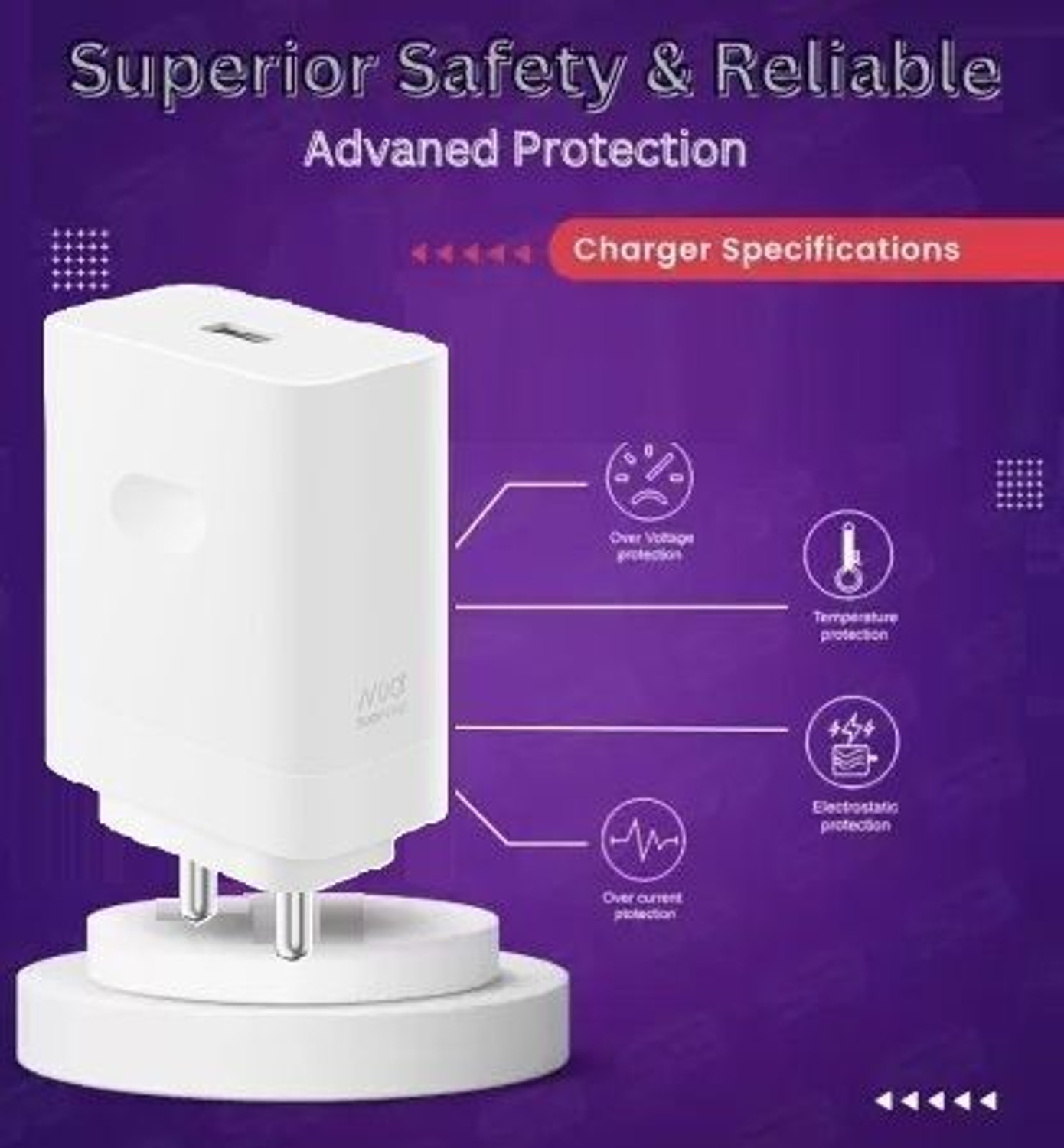 Image of OPPO 100 W SuperVOOC 9 A Wall Charger for Mobile with Detachable Cable
