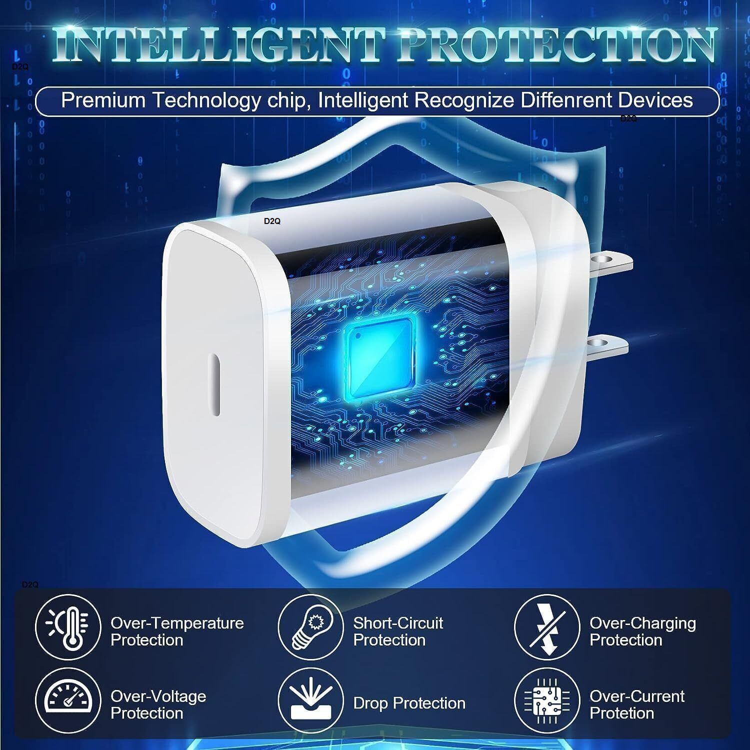 Image of TechFuze 20 W PD 2 A Wall Charger for Mobile with Detachable Cable