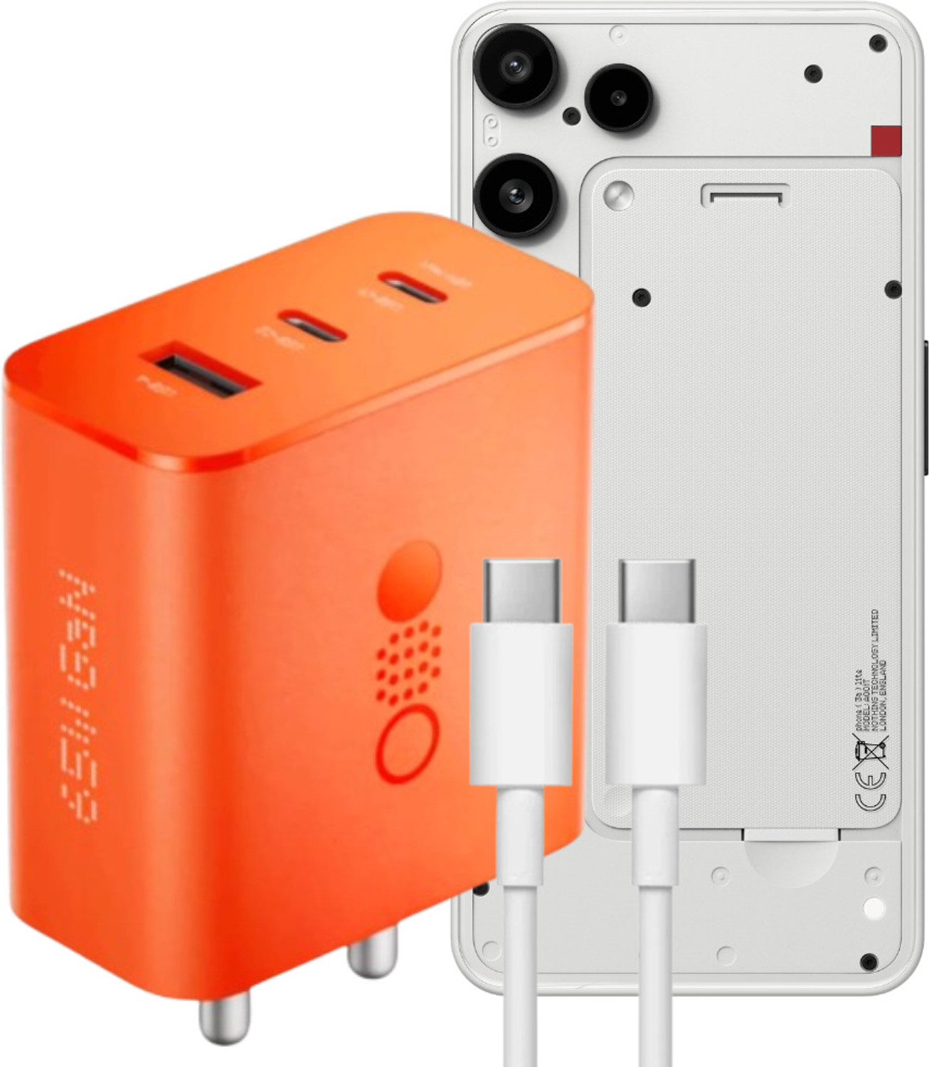 BLYNOIZ 65 W Power GaN 6.5 A Wall Charger for Mobile with Detachable Cable