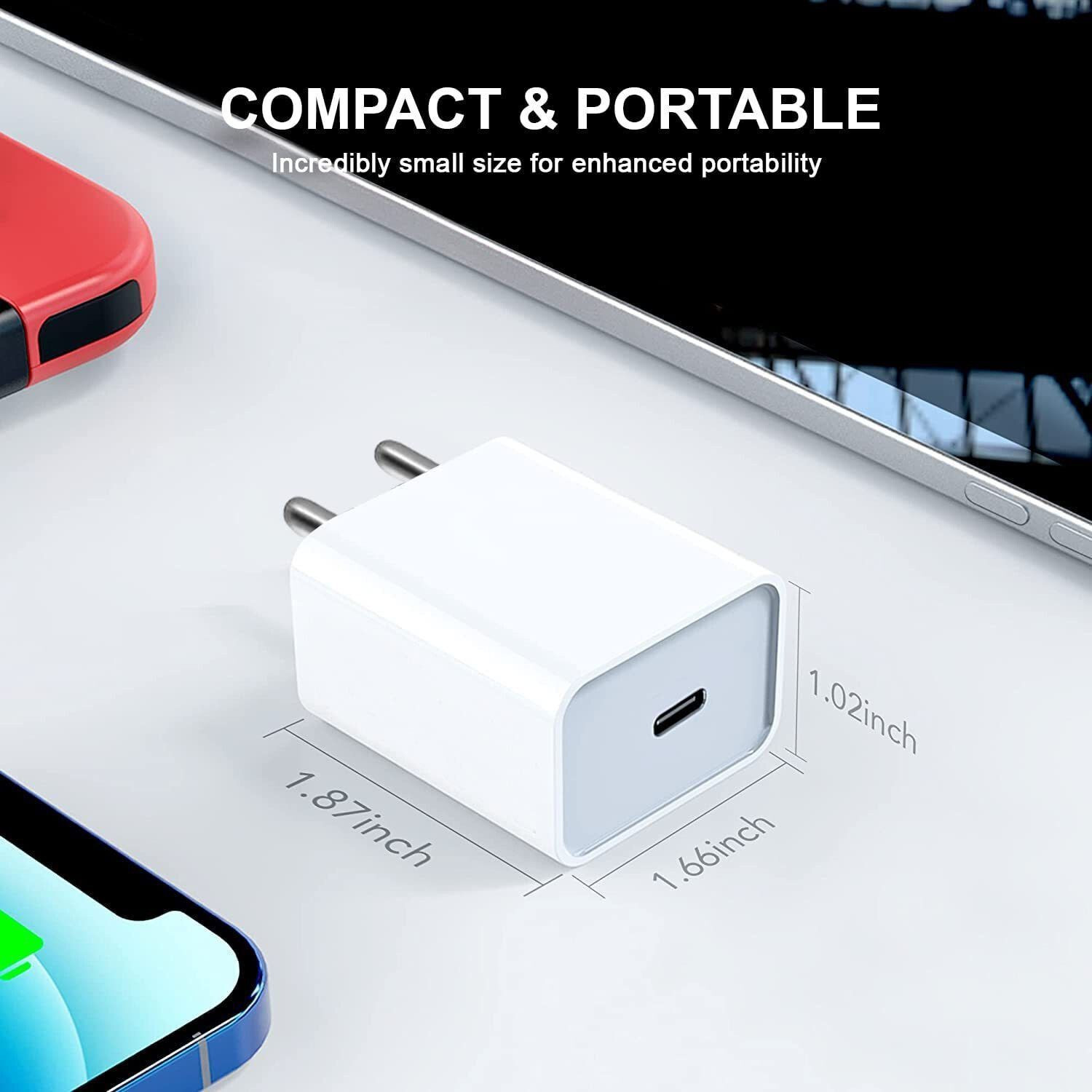 Image of Amozkart 20 W PD 3 A Wall Charger for Mobile with Detachable Cable