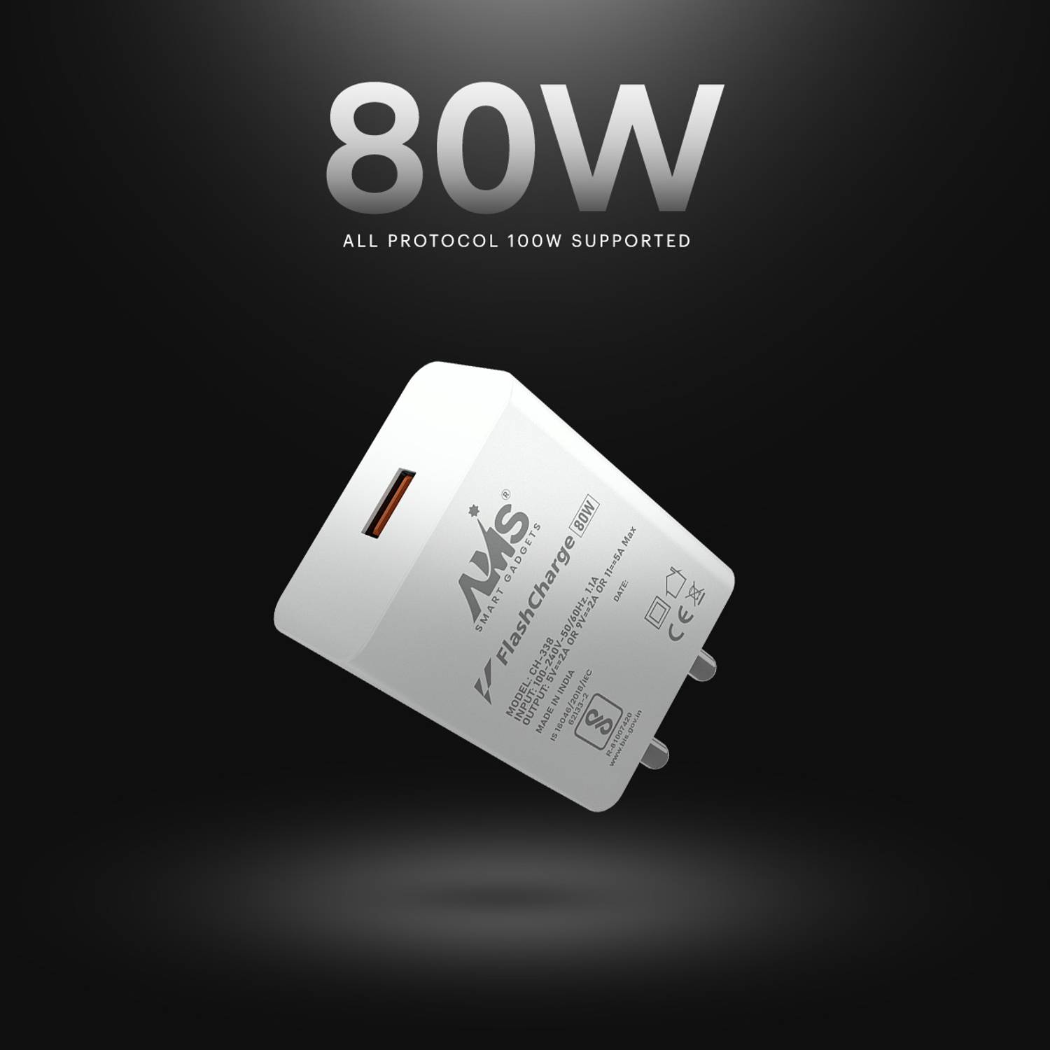 AMS 80 W SuperVOOC 6 A Wall Charger for Mobile