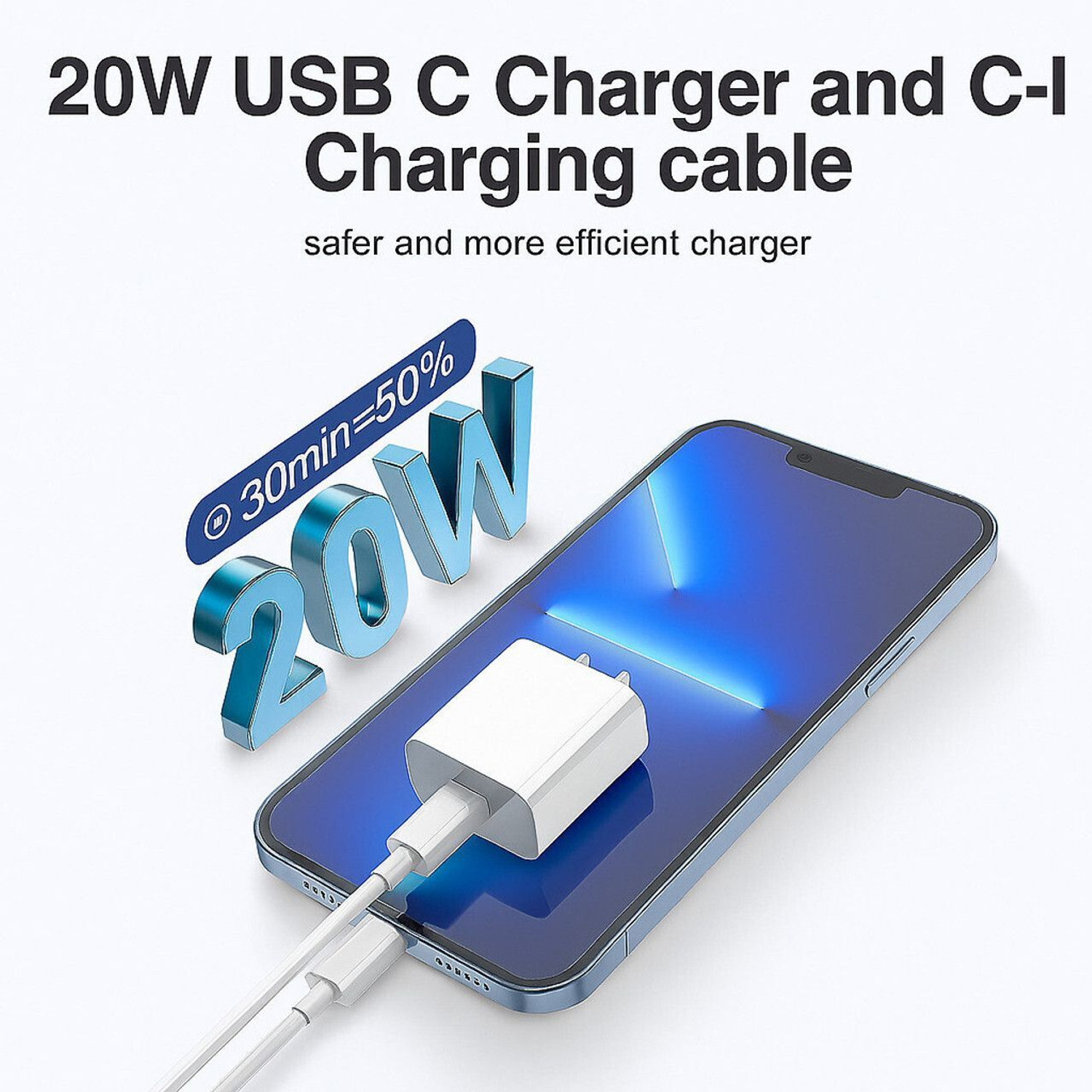 Image of Amozkart 20 W PD 2 A Wall Charger for Mobile with Detachable Cable
