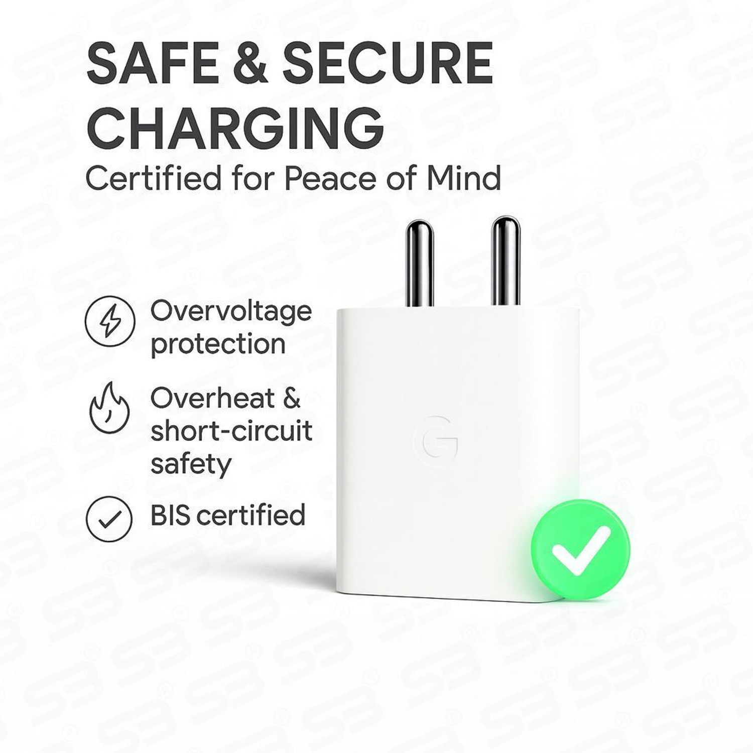 Image of SB 30 W Quick Charge 5 A Wall Charger for Mobile with Detachable Cable