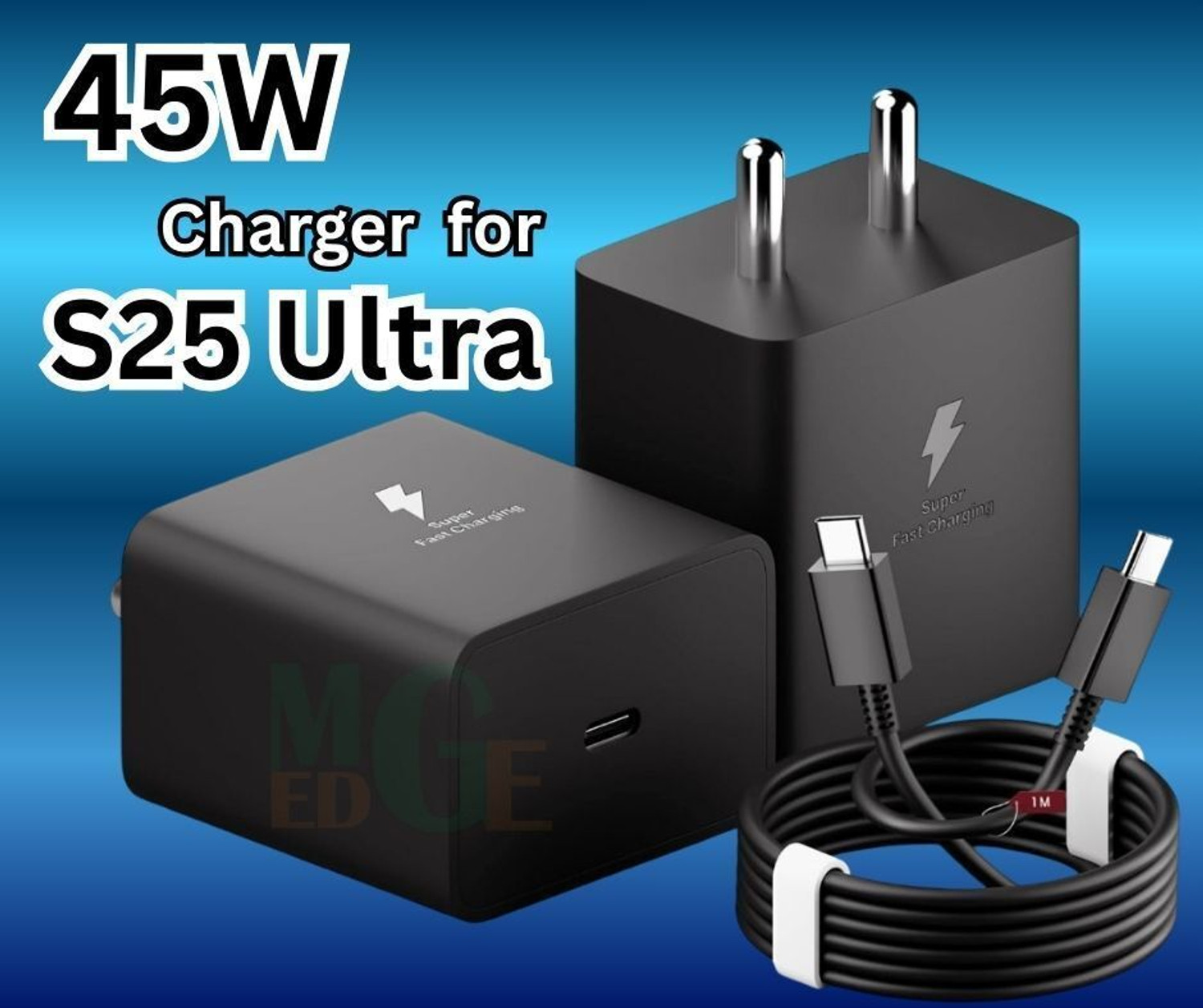 Image of GaN Charger 45 W Supercharge 8 A Wall Charger for Mobile with Detachable Cable