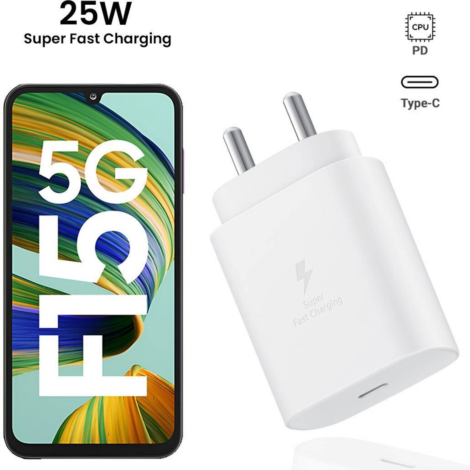 MAK 25 W Quick Charge 3.1 A Wall Charger for Mobile (White Superf