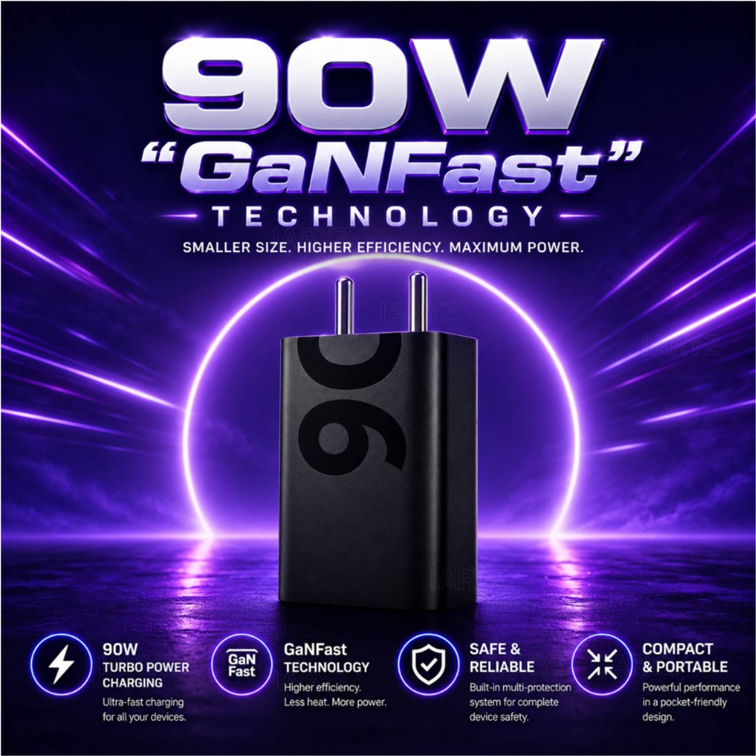 AVEVOUR 90W TurboPower 2.0 6.5A Wall Charger - Image 4