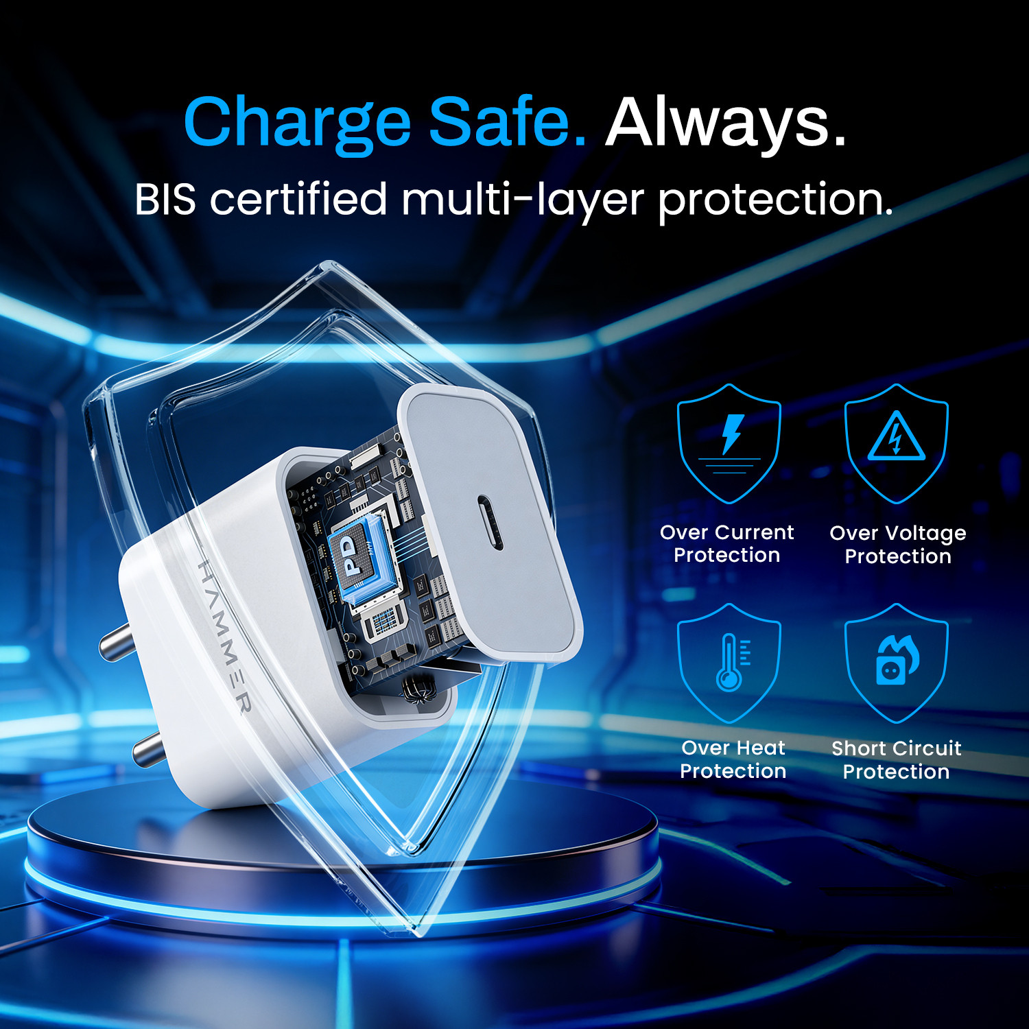 Image of Hammer 20 W 2.1 A Wall Charger for Mobile