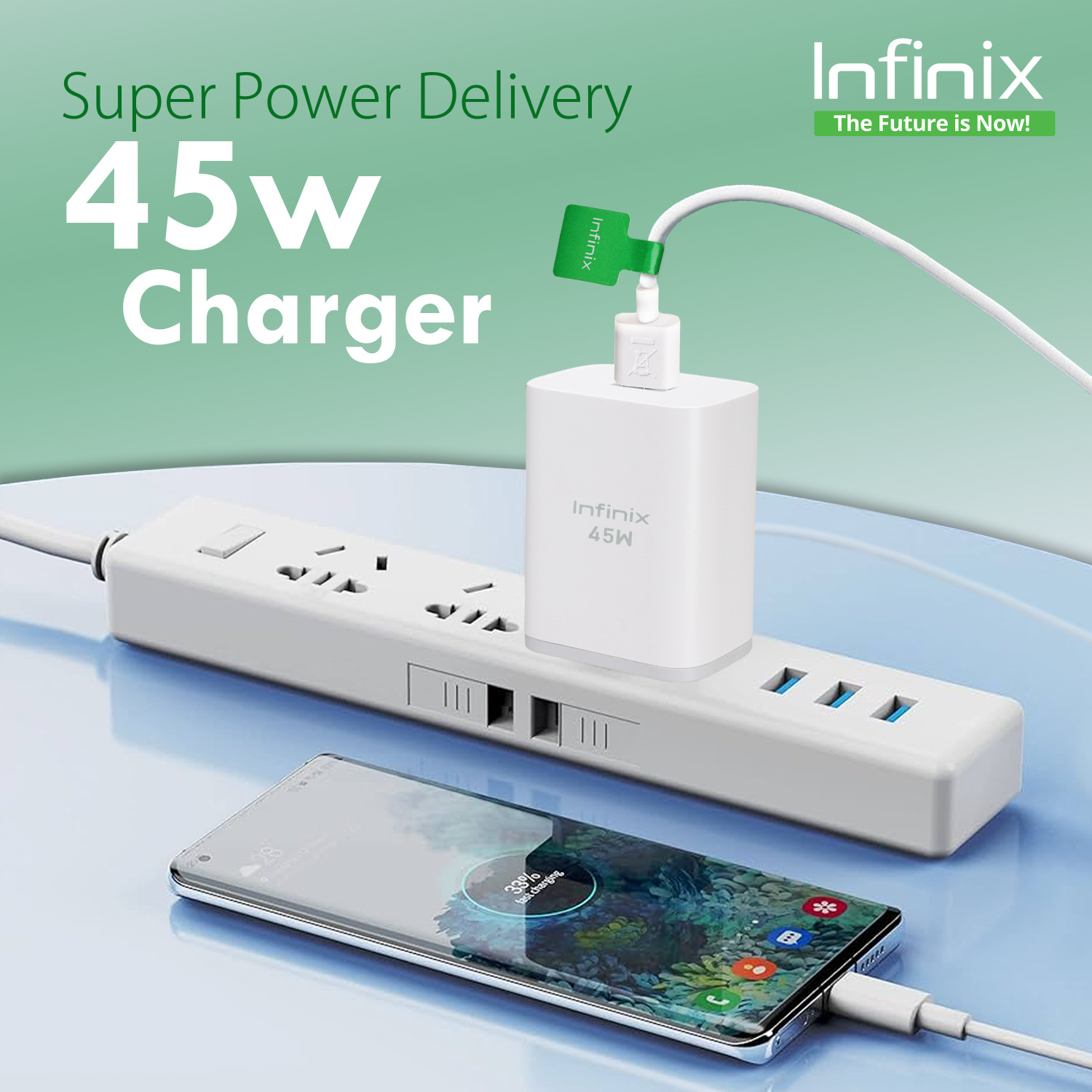 Image of Infinix 45 W Supercharge 4.4 A Wall Charger for Mobile