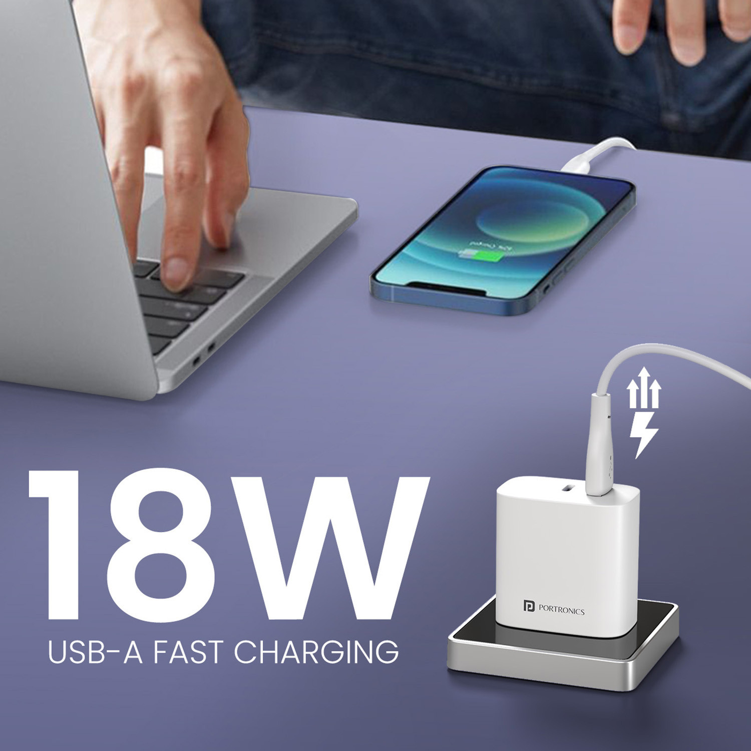 Image of Portronics 45 W GaN 3 A Wall Charger for Mobile