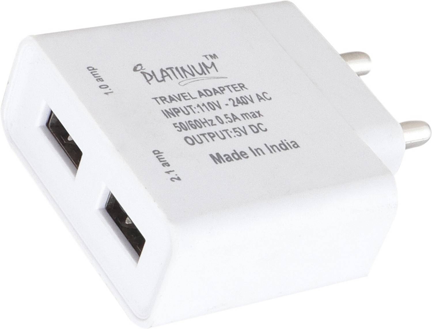 A2 Platinum 15.5 W 2.4 A Wall Charger for Mobile with Detachable Cable