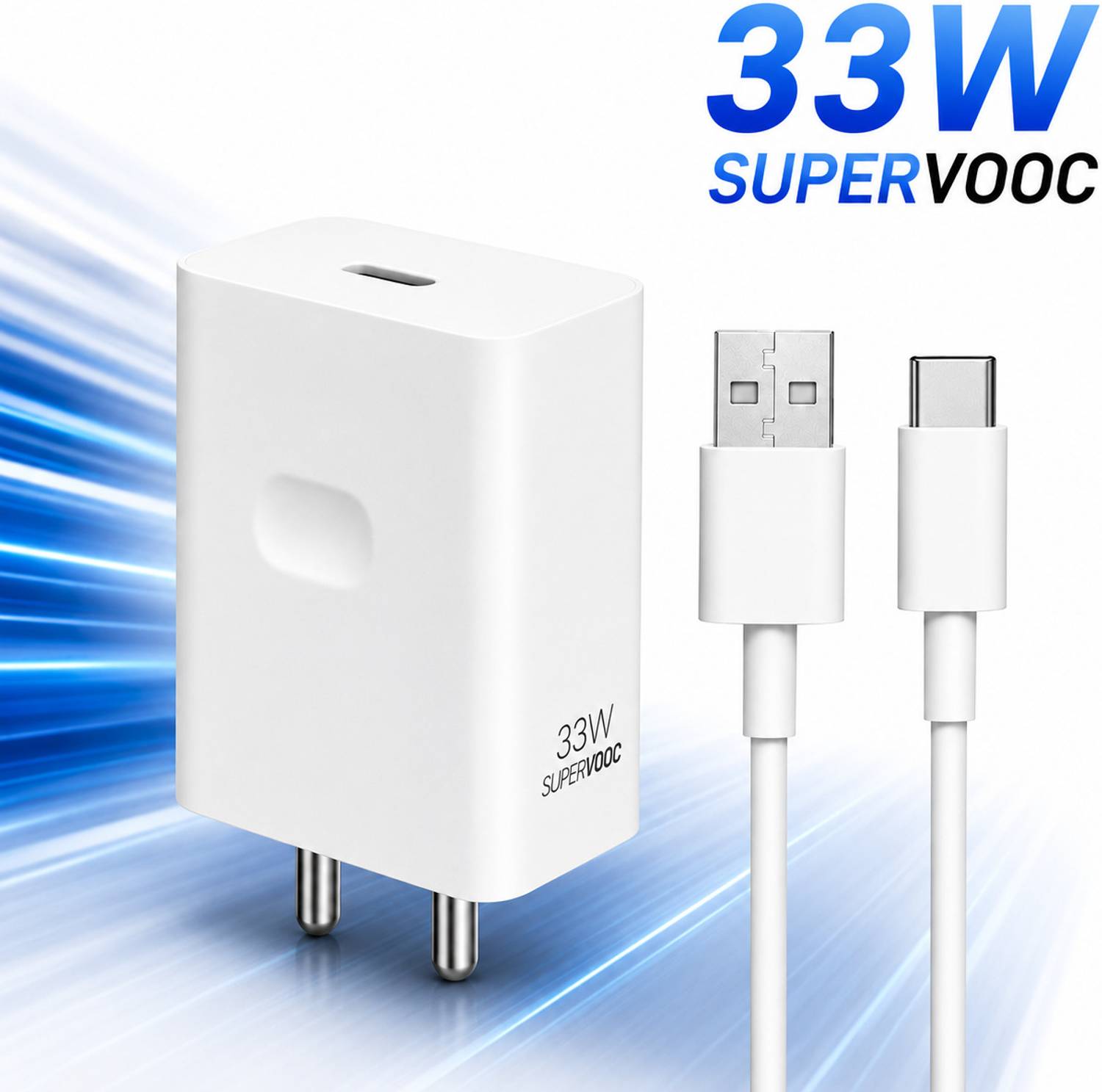 RR gadzet 33 W SuperVOOC 6 A Wall Charger for Mobile with Detachable Cable