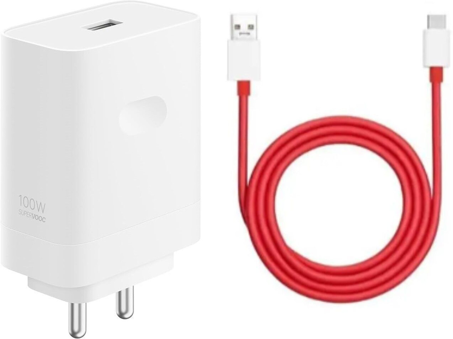 Image of OnePlus 100 W SuperVOOC 9 A Wall Charger for Mobile with Detachable Cable