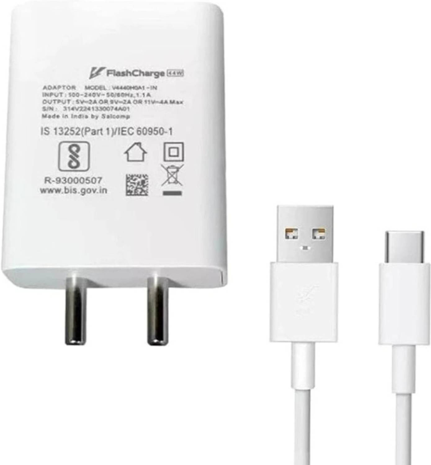 TECHWAQE 44 W Quick Charge 4 A Wall Charger for Mobile with Detachable Cable