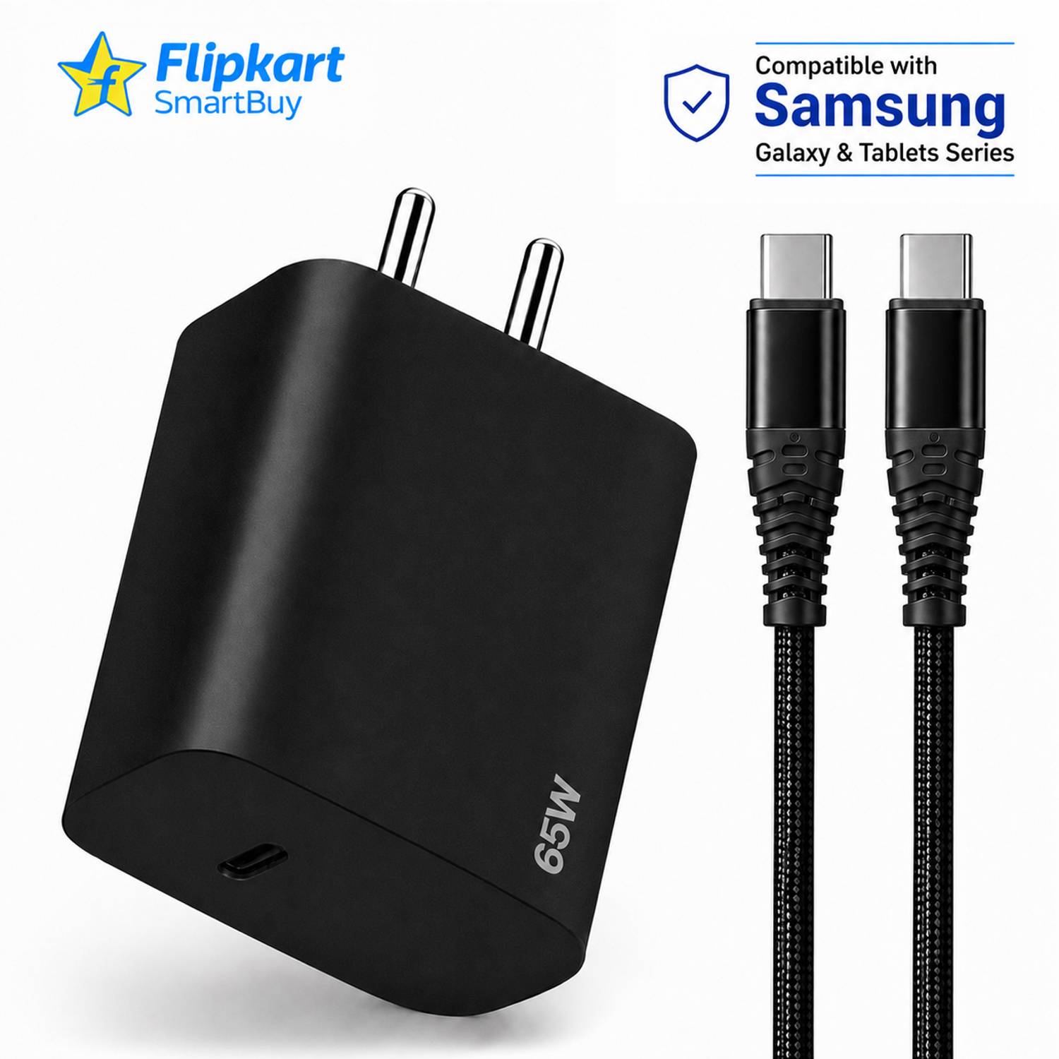 Flipkart SmartBuy 65 W PD 5 A Wall Charger for Mobile with Detachable Cable